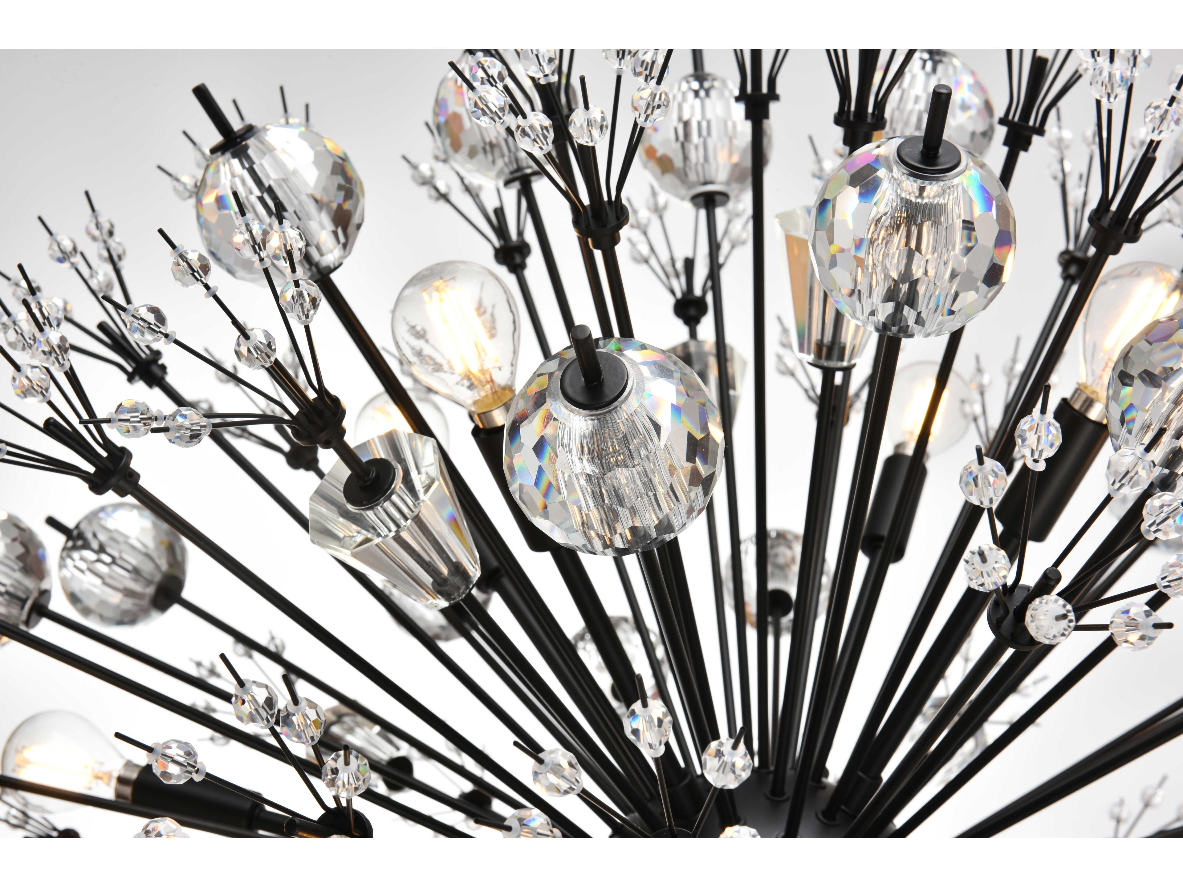 Elegant Lighting Vera 74-Light Black Sputnik Pendant