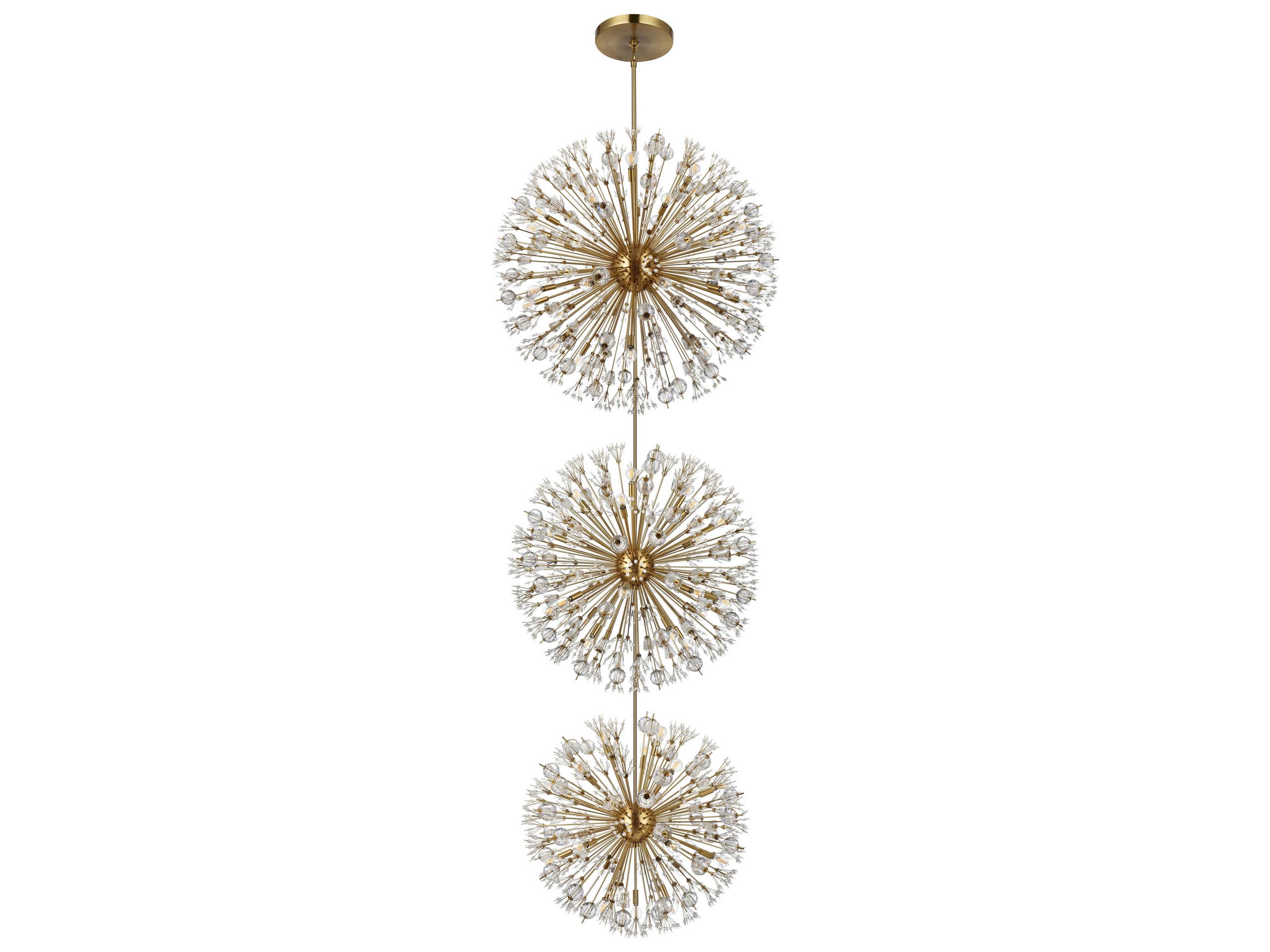 Elegant Lighting Vera 74-Light Satin Gold Sputnik Pendant