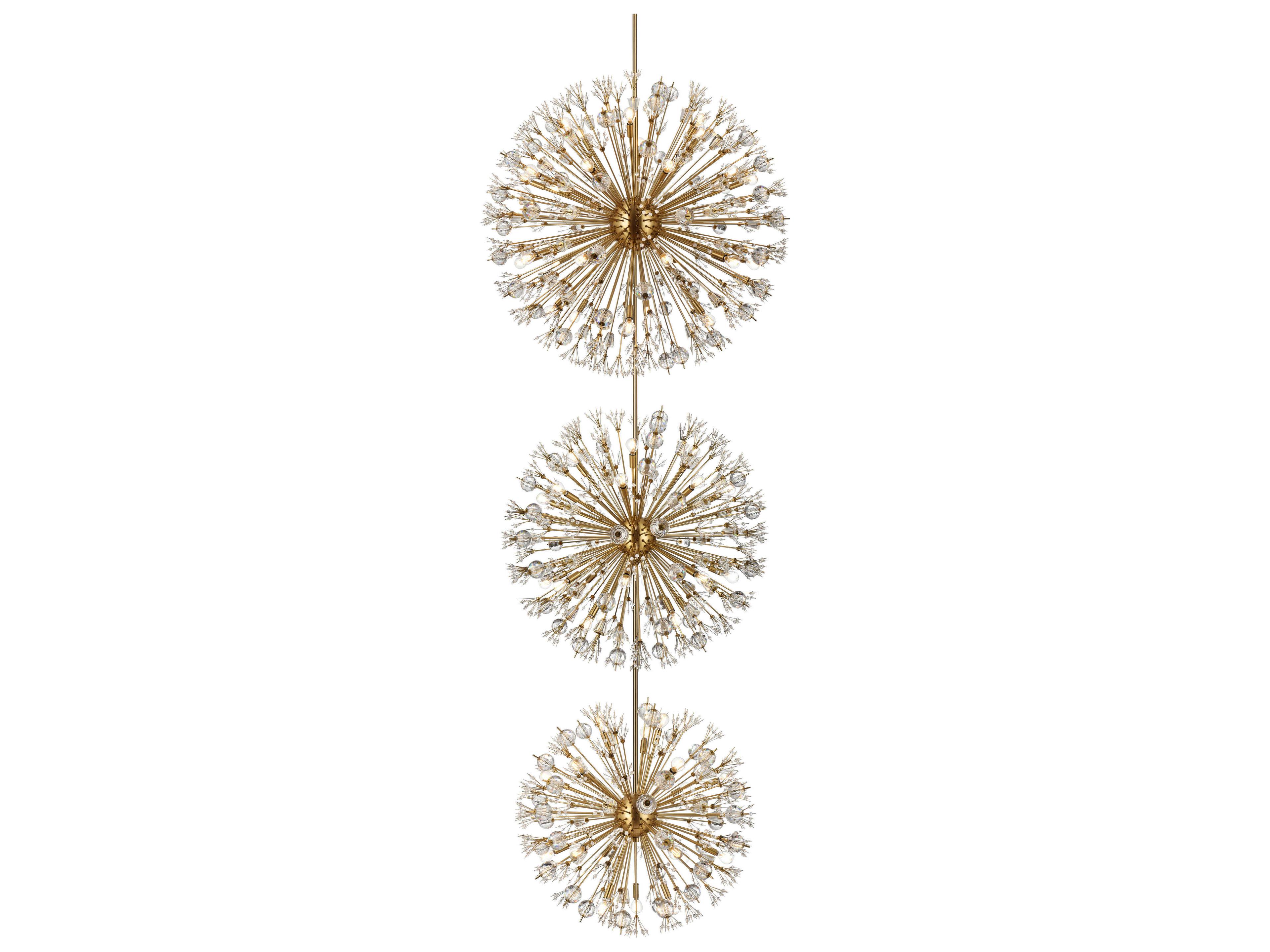 Elegant Lighting Vera 74-Light Satin Gold Sputnik Pendant