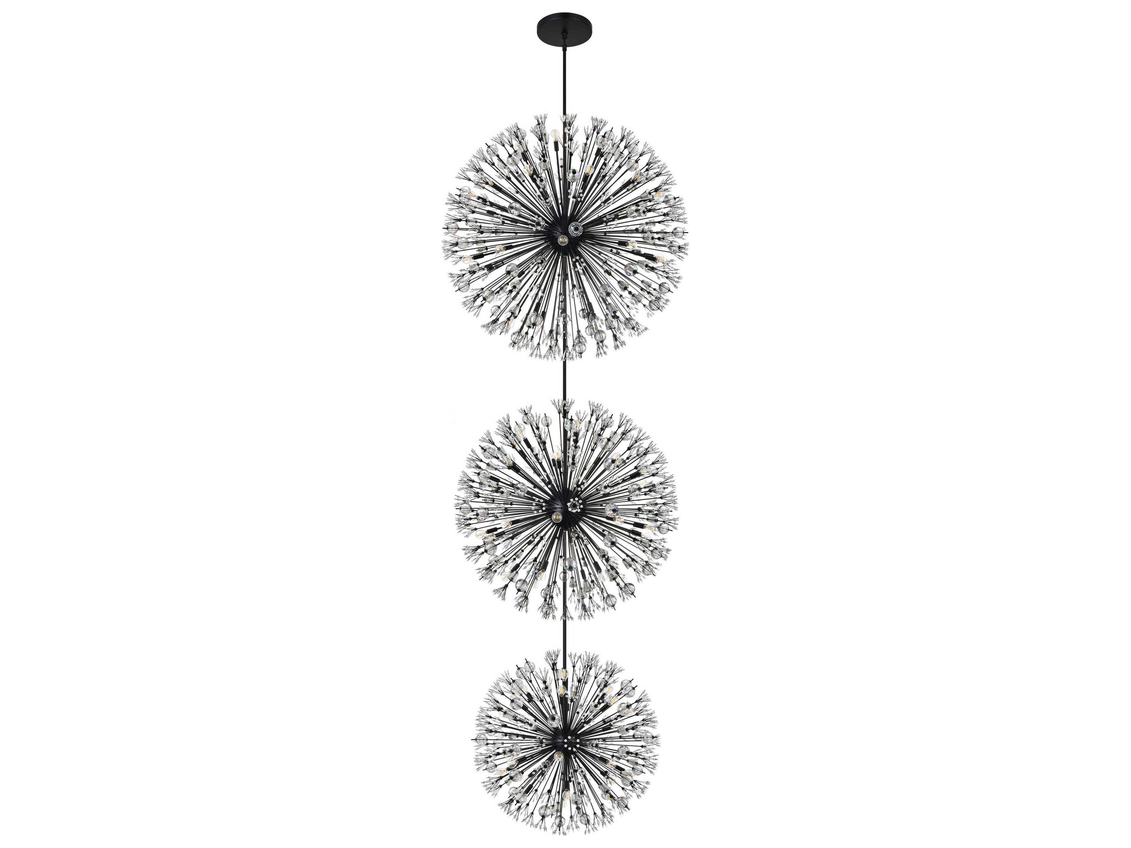 Elegant Lighting Vera 100-Light Black Sputnik Pendant