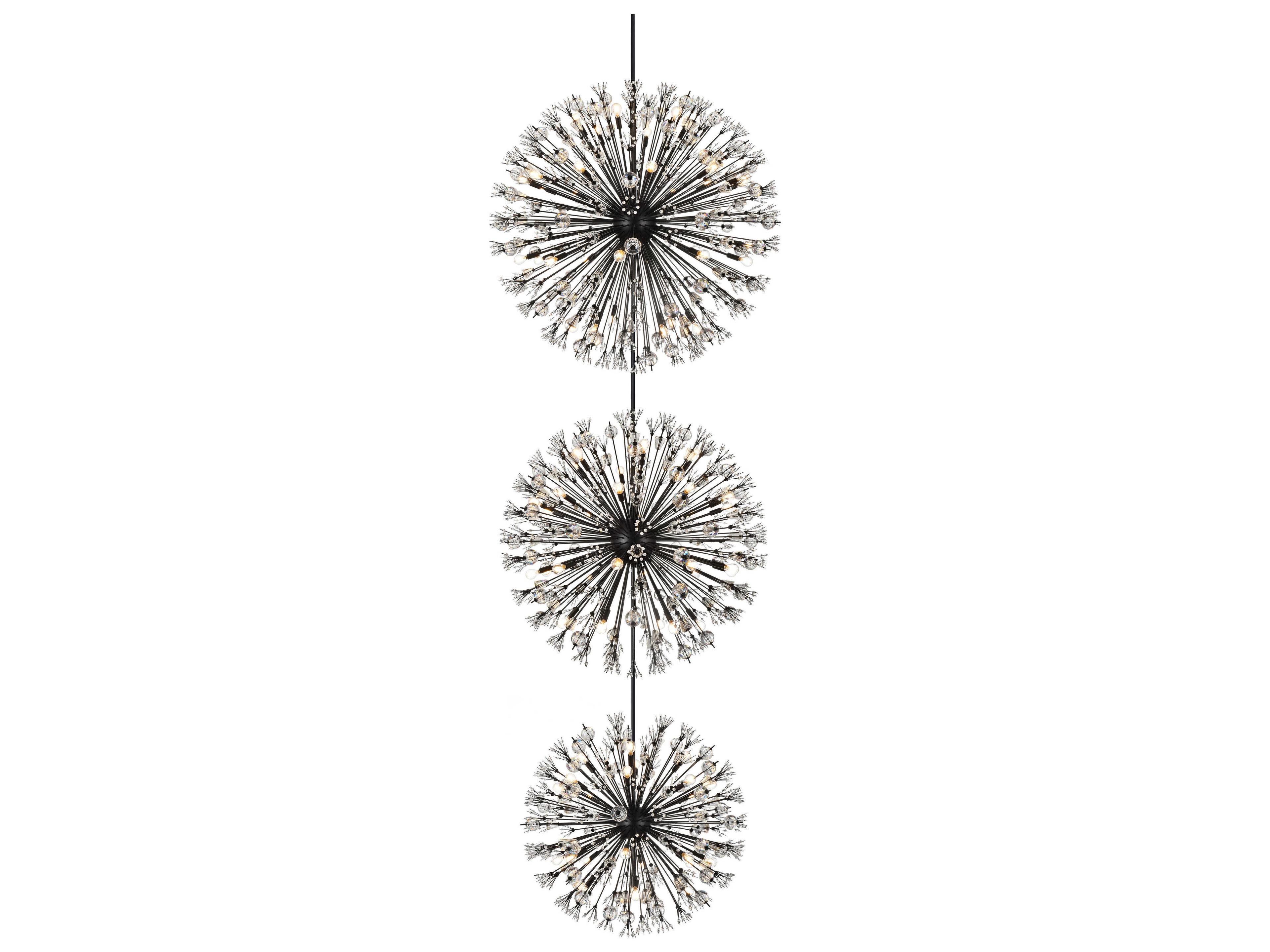 Elegant Lighting Vera 100-Light Black Sputnik Pendant