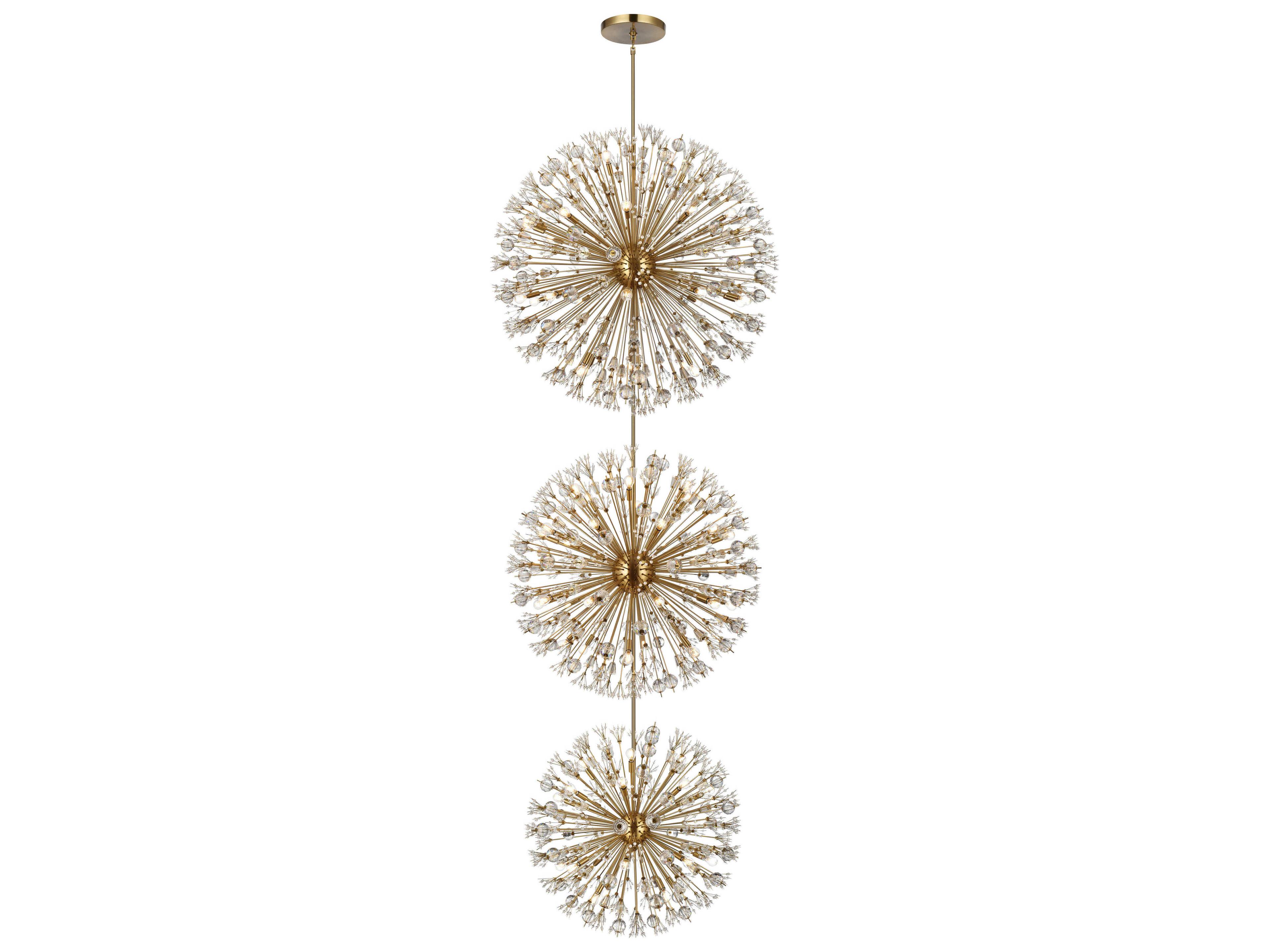 Elegant Lighting Vera 100-Light Satin Gold Sputnik Pendant