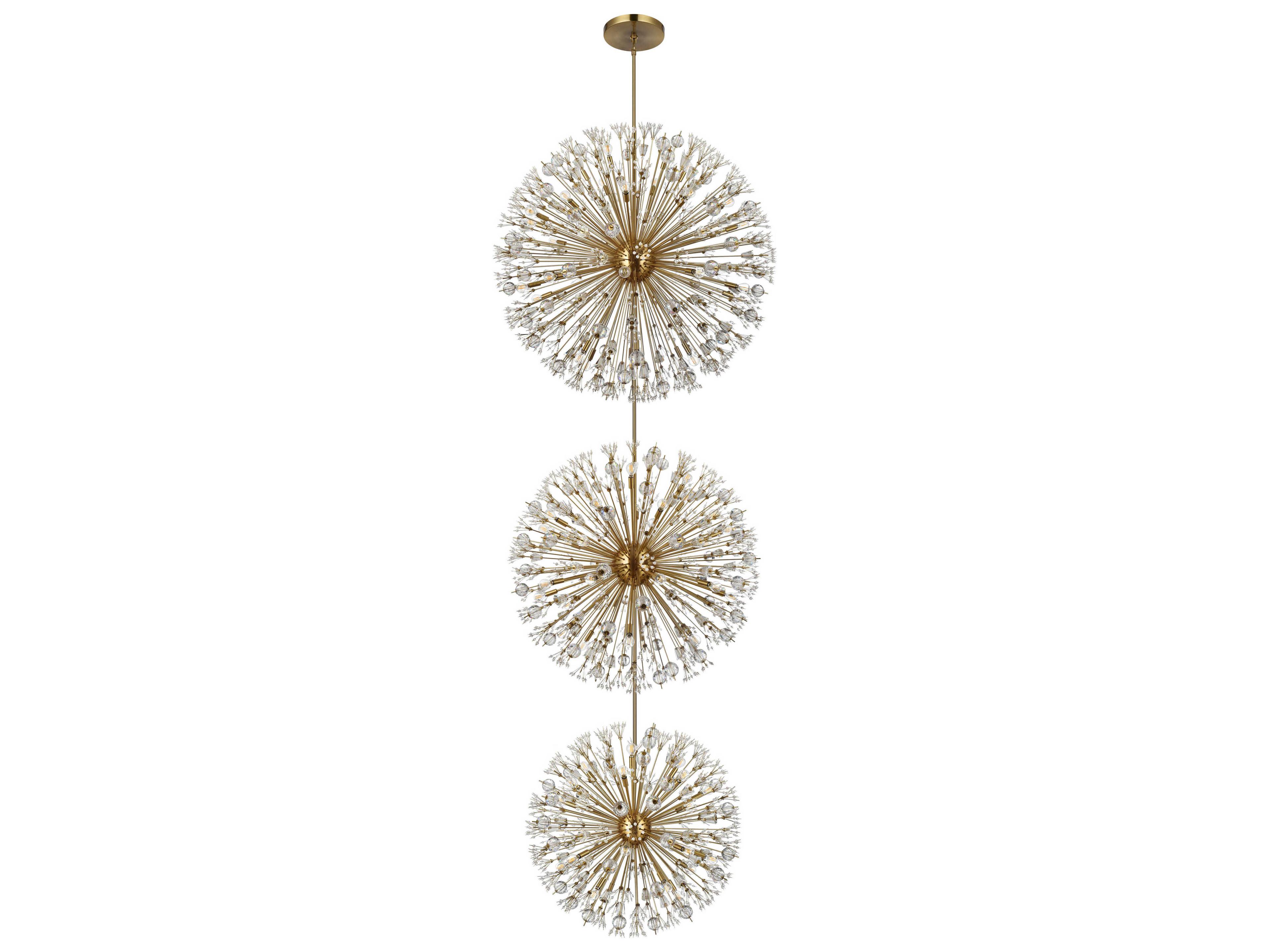 Elegant Lighting Vera 100-Light Satin Gold Sputnik Pendant