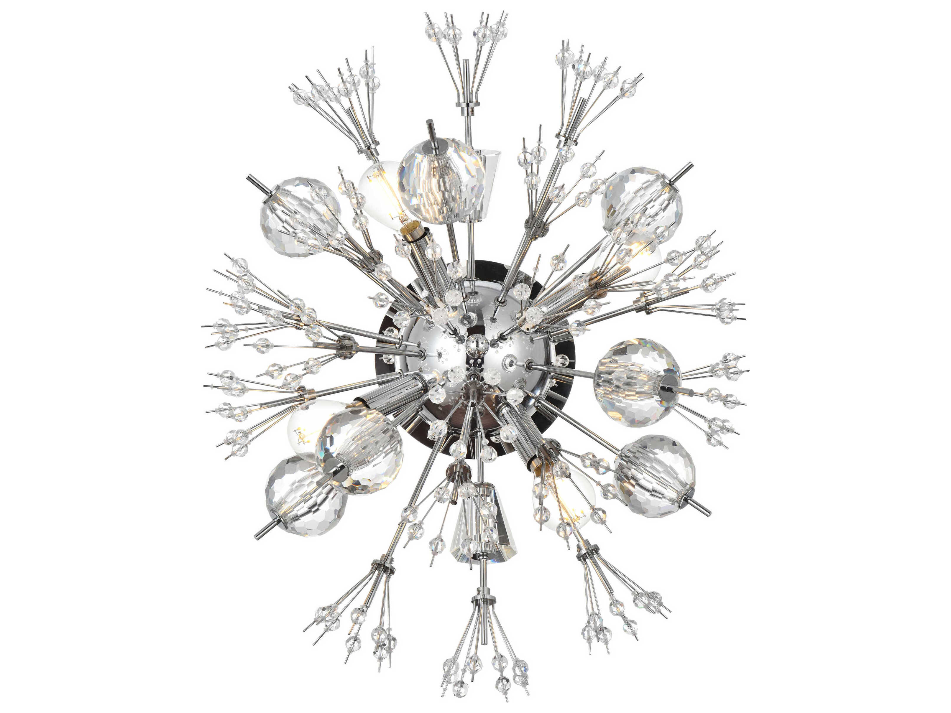 Elegant Lighting Vera 4-Light Chrome Crystal Glass Wall Sconce