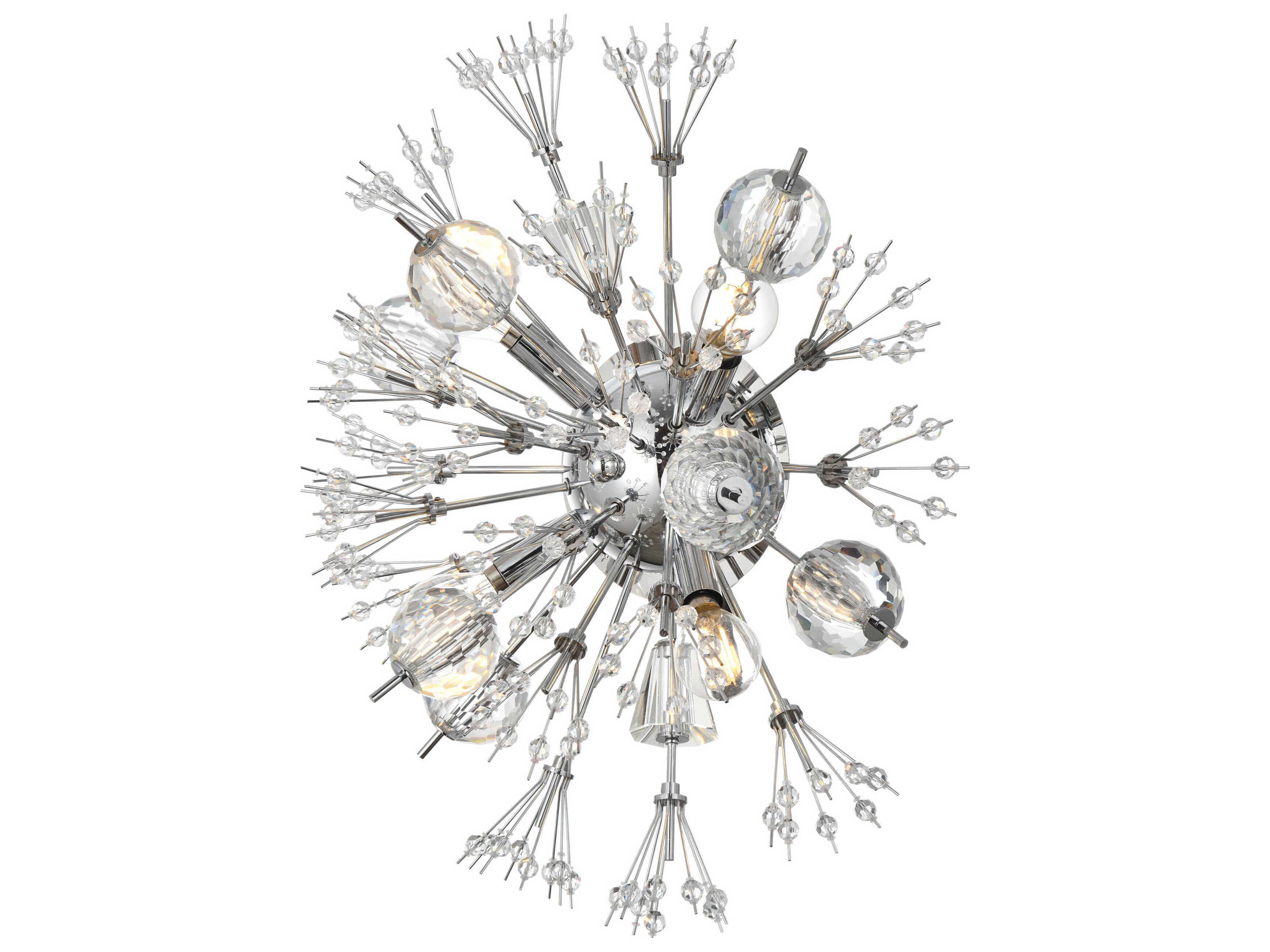 Elegant Lighting Vera 4-Light Chrome Crystal Glass Wall Sconce