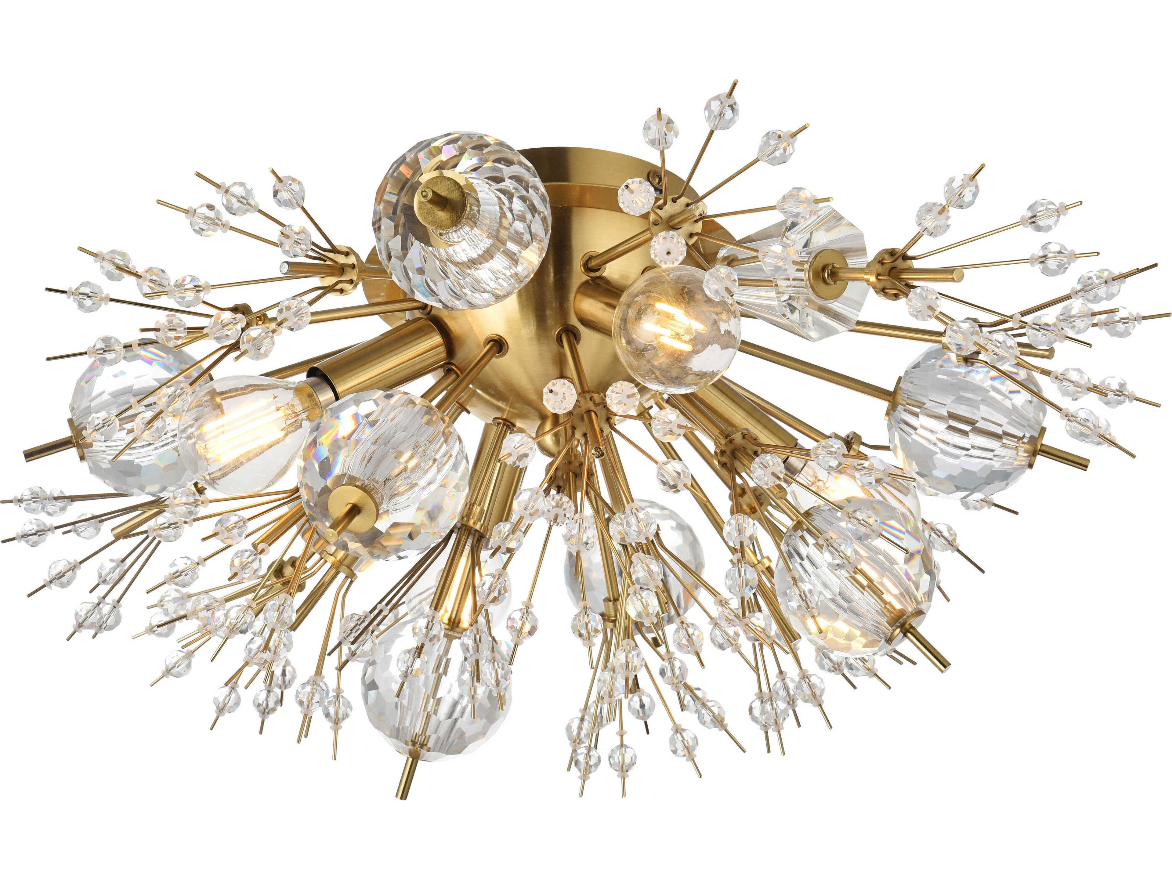 Elegant Lighting Vera 4-Light Gold Crystal Glass Wall Sconce