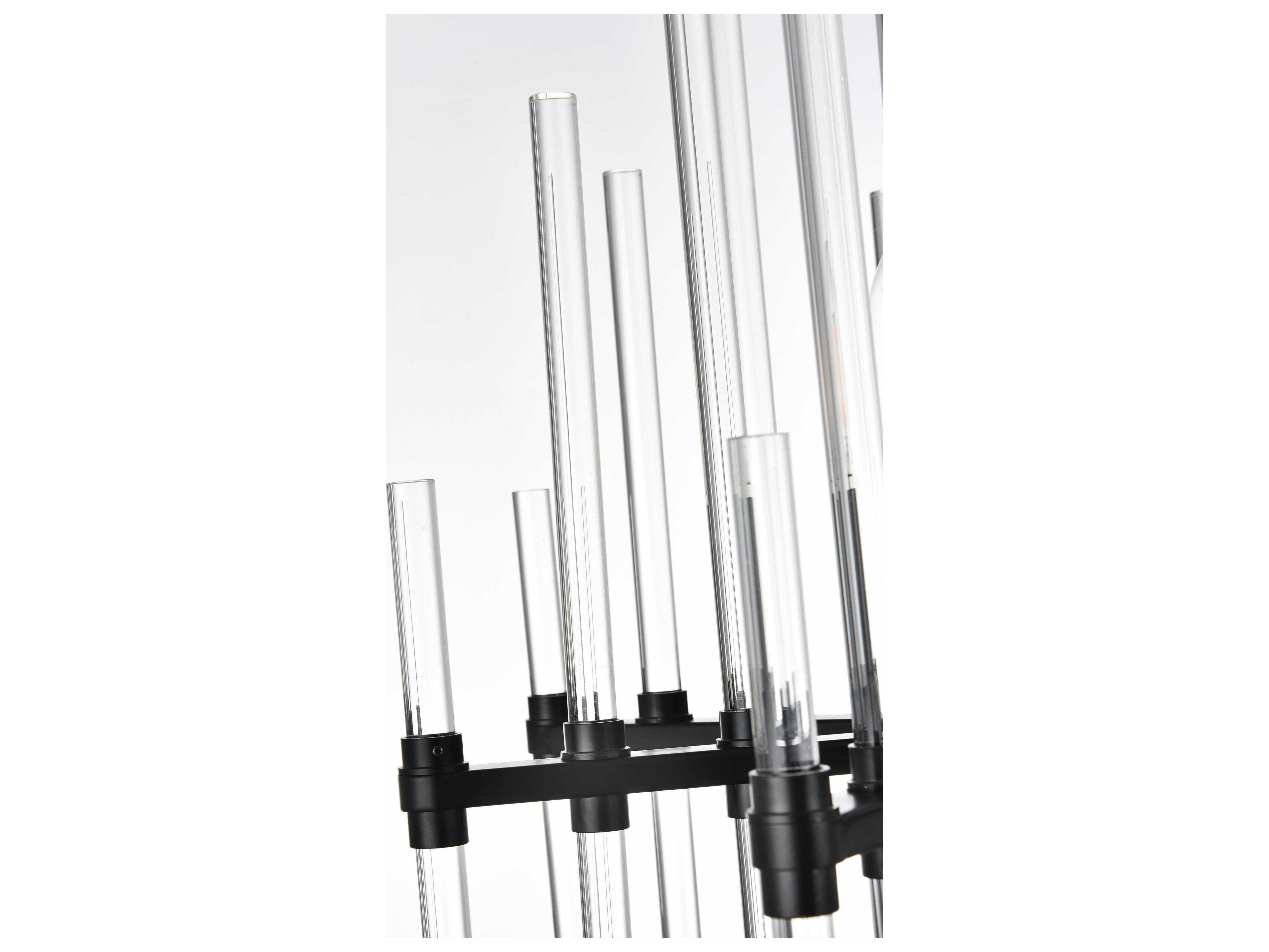 Elegant Lighting Sienna 6-Light Black Crystal Glass Pendant