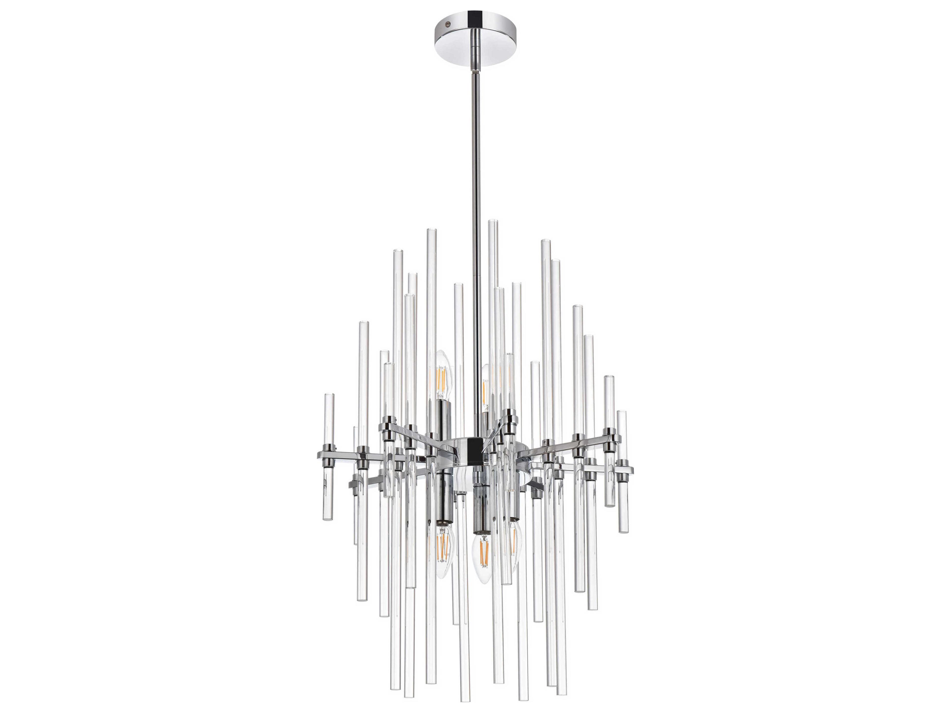 Elegant Lighting Sienna 6-Light Chrome Crystal Glass Pendant