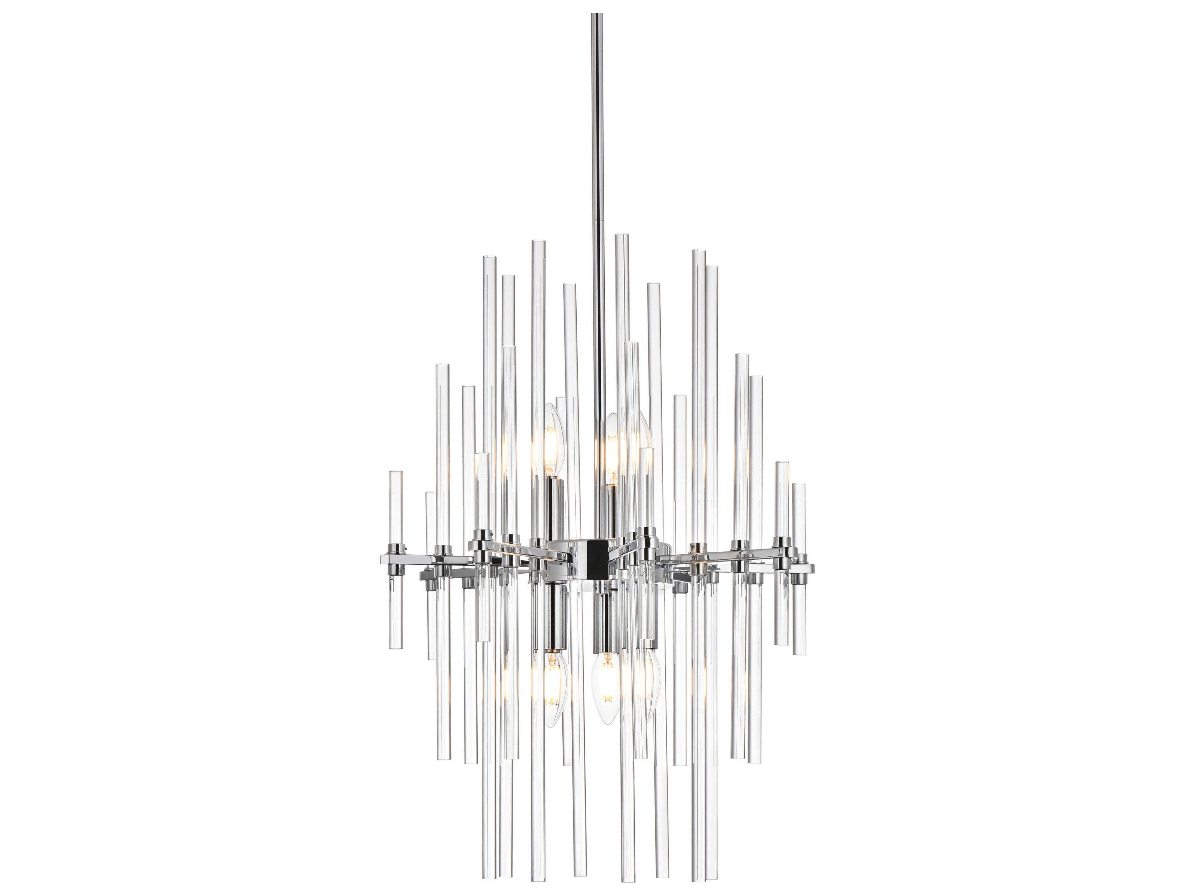 Elegant Lighting Sienna 6-Light Chrome Crystal Glass Pendant