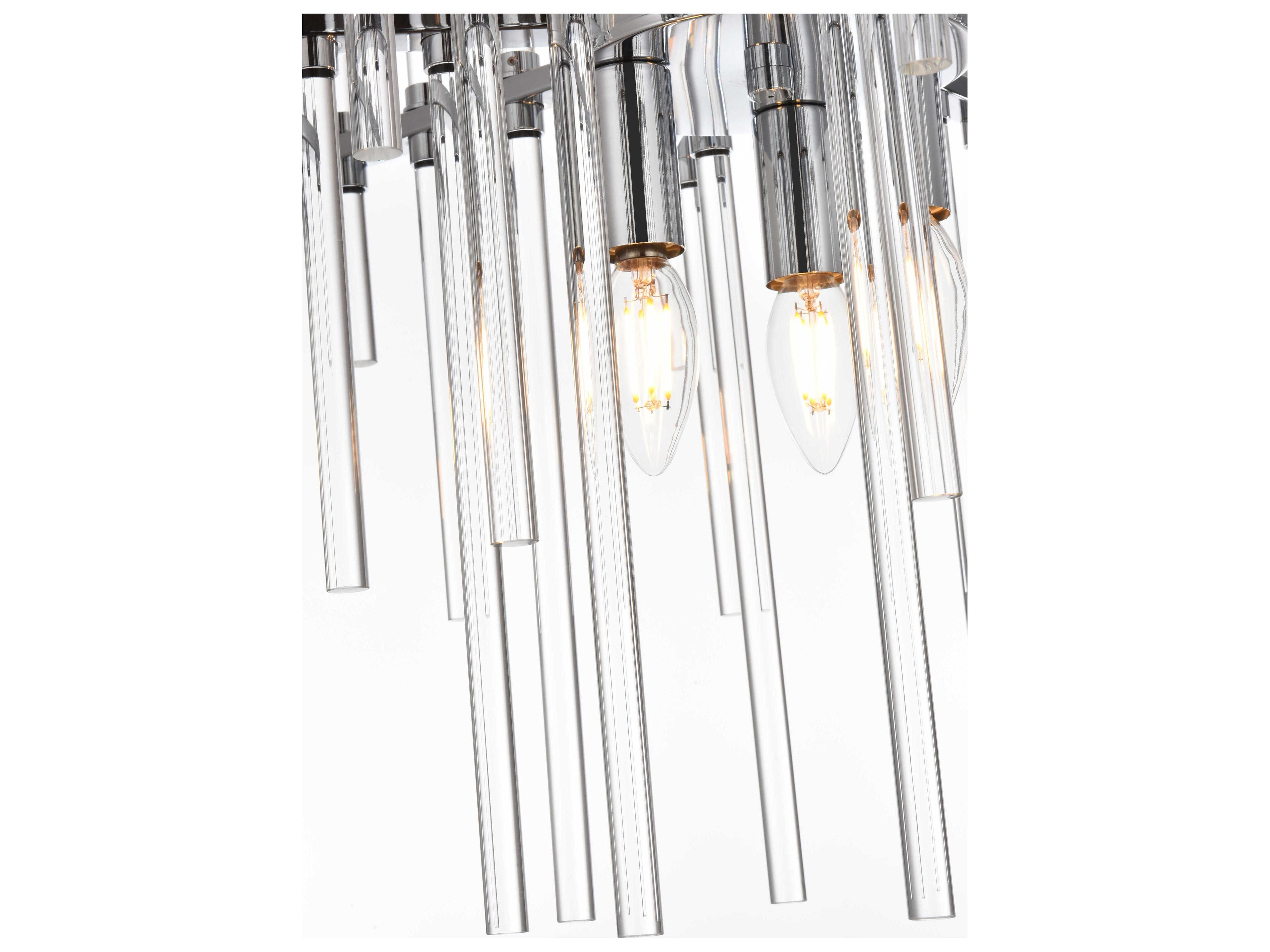 Elegant Lighting Sienna 6-Light Chrome Crystal Glass Pendant
