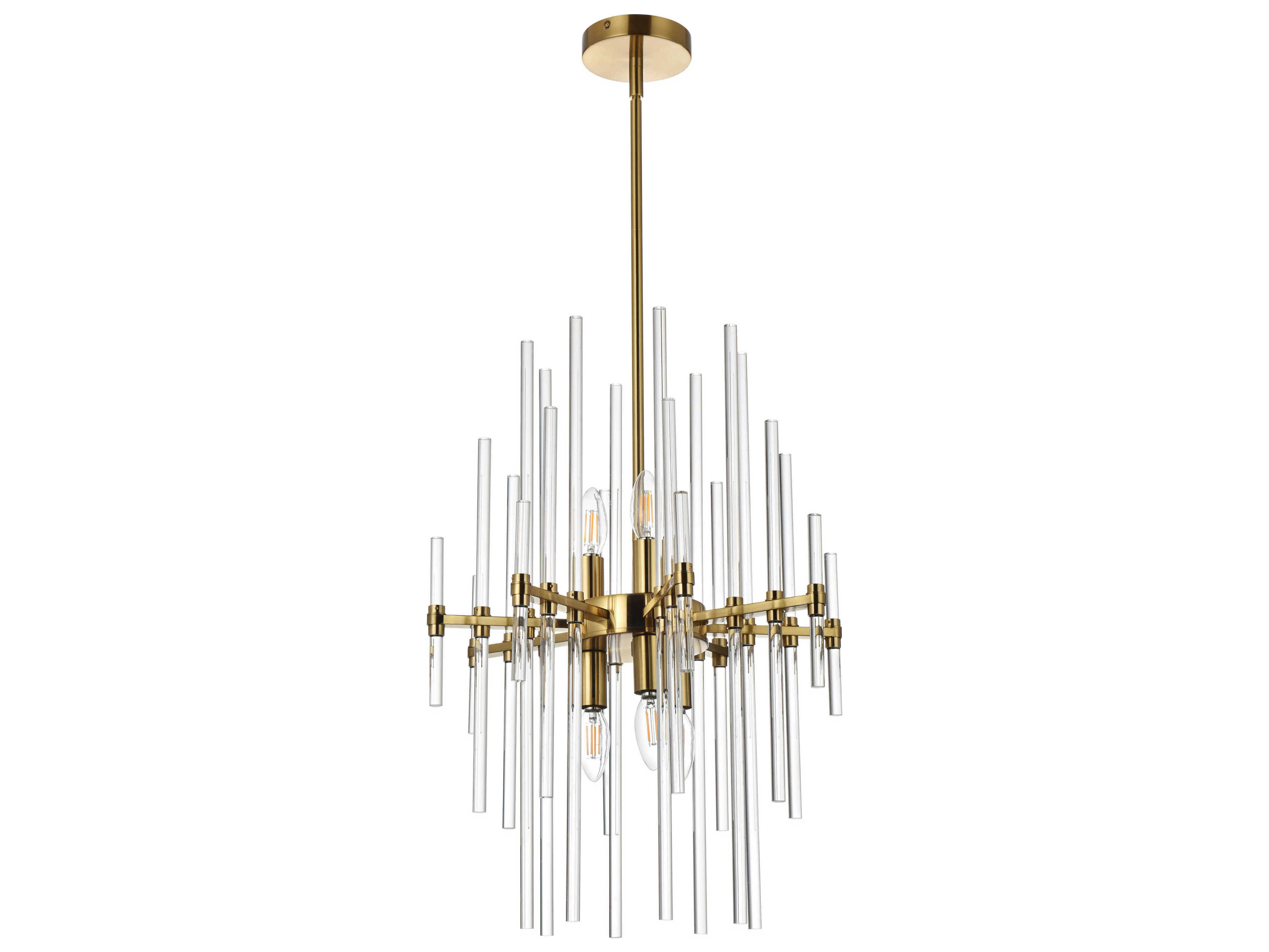 Elegant Lighting Sienna 6-Light Gold Crystal Glass Pendant