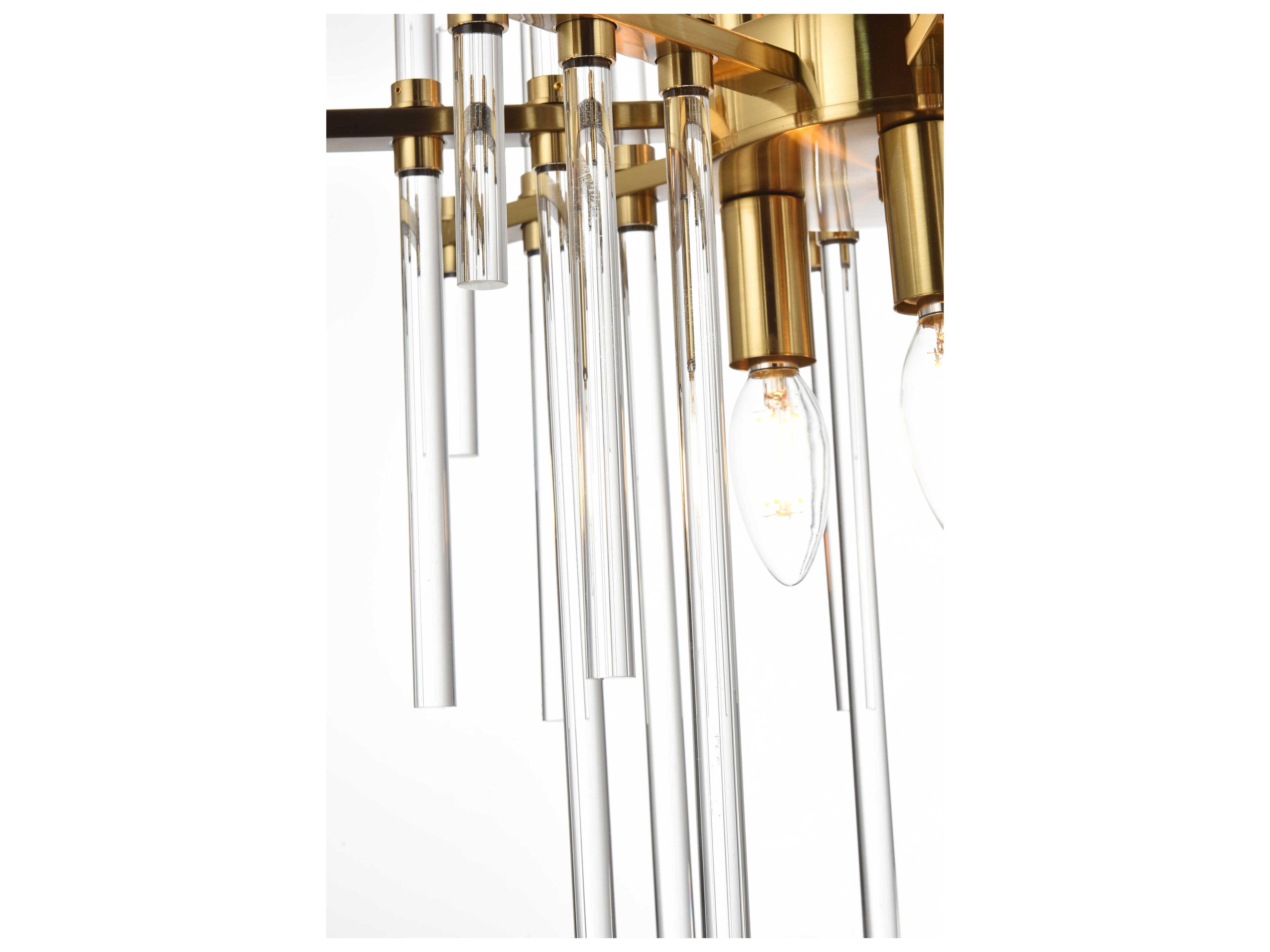 Elegant Lighting Sienna 6-Light Gold Crystal Glass Pendant