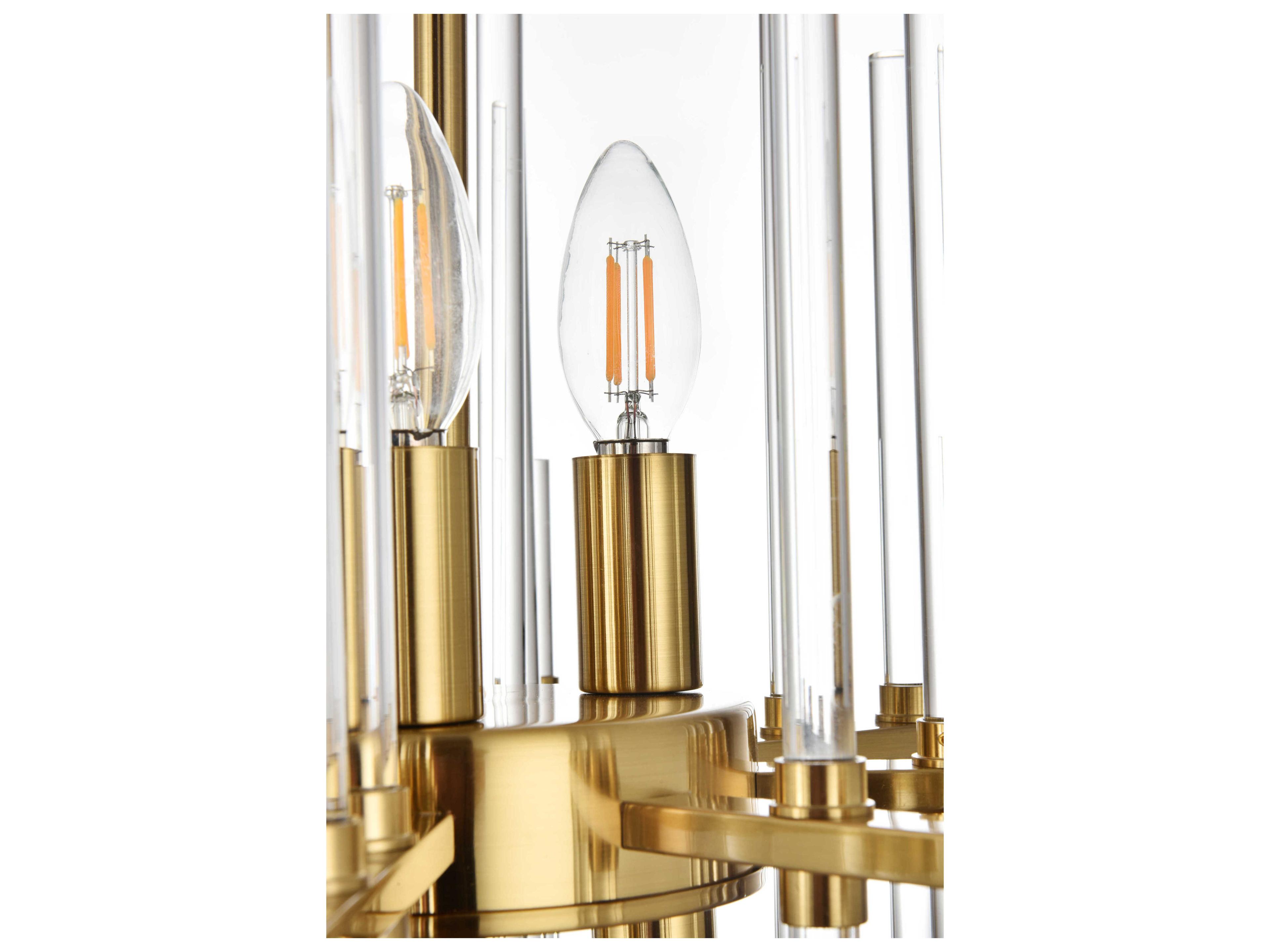 Elegant Lighting Sienna 6-Light Gold Crystal Glass Pendant