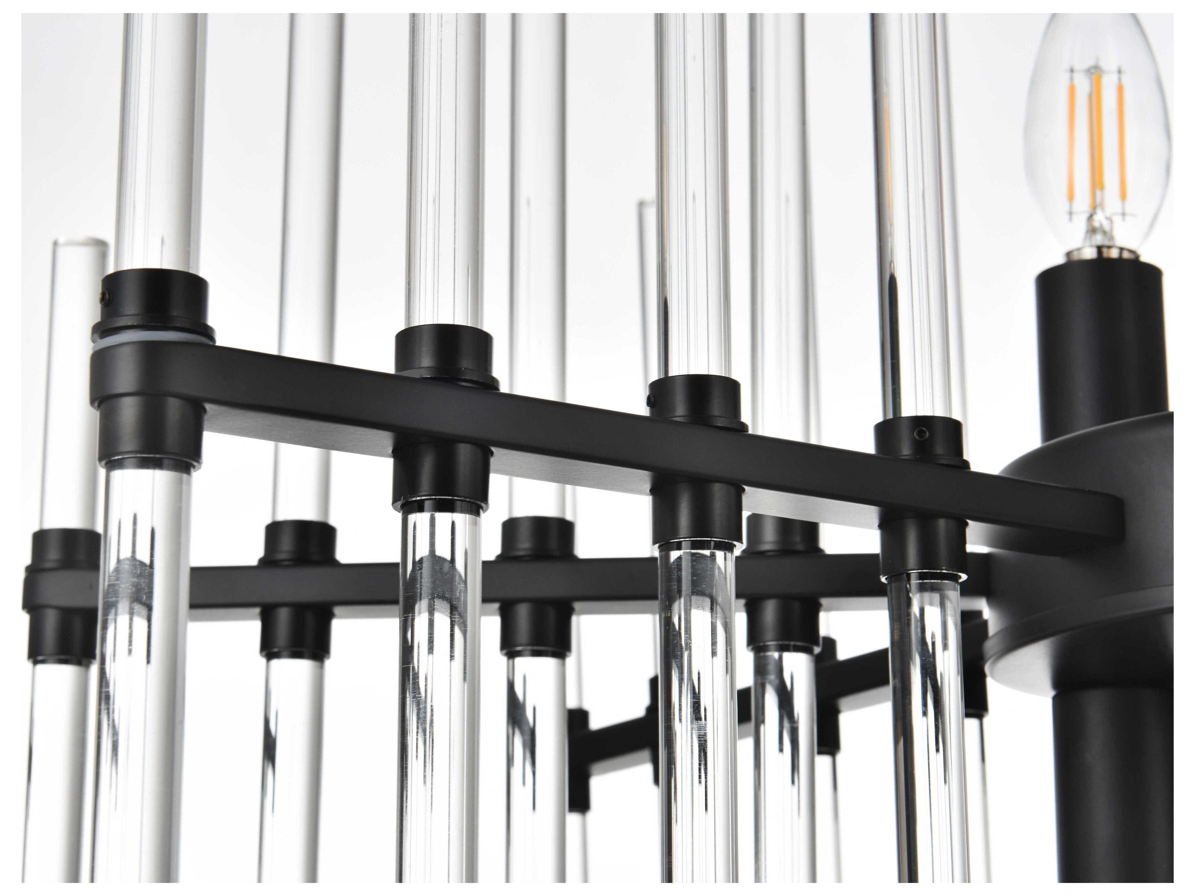 Elegant Lighting Sienna 6-Light Black Crystal Glass Pendant