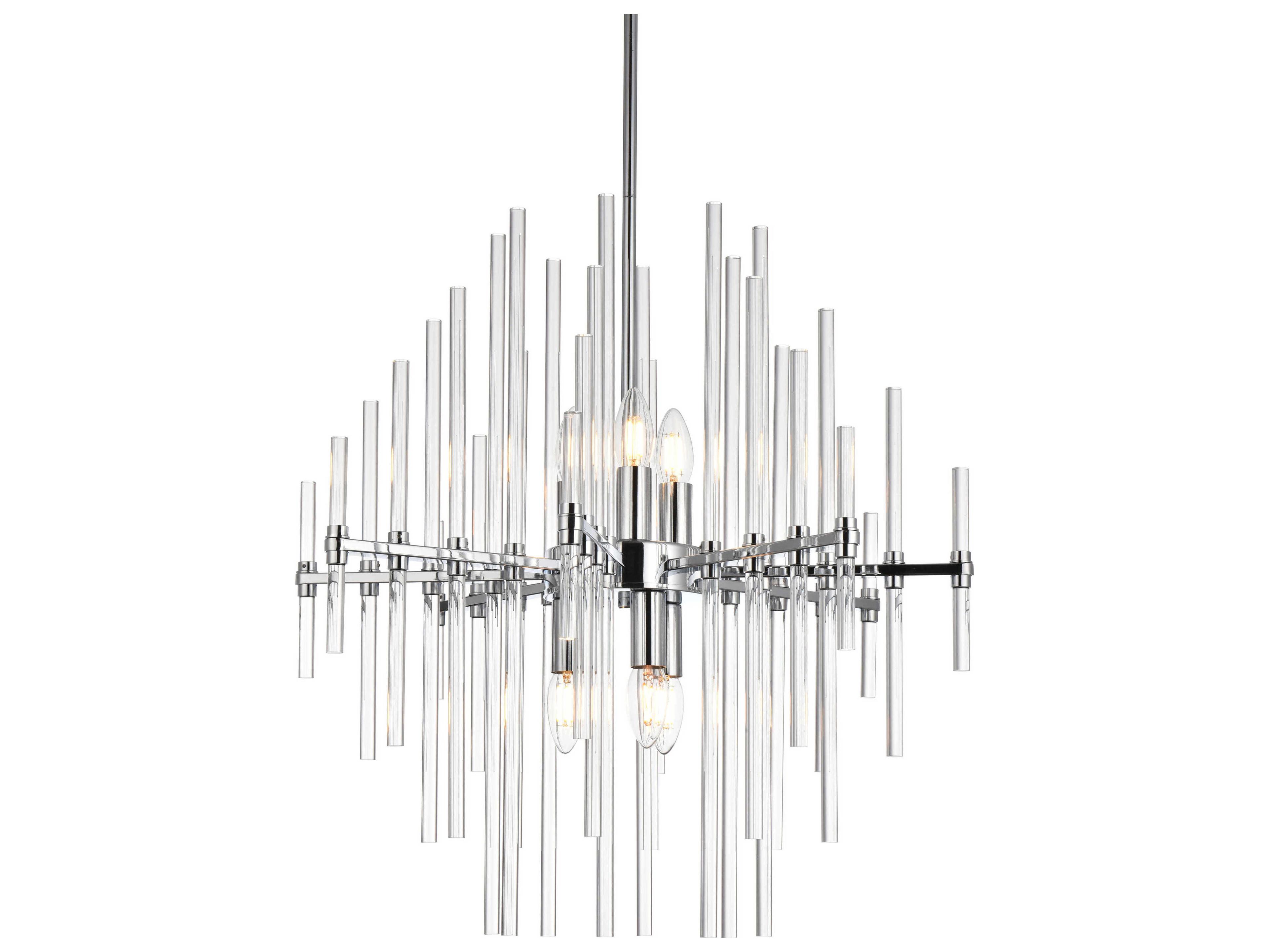 Elegant Lighting Sienna 6-Light Chrome Crystal Glass Pendant