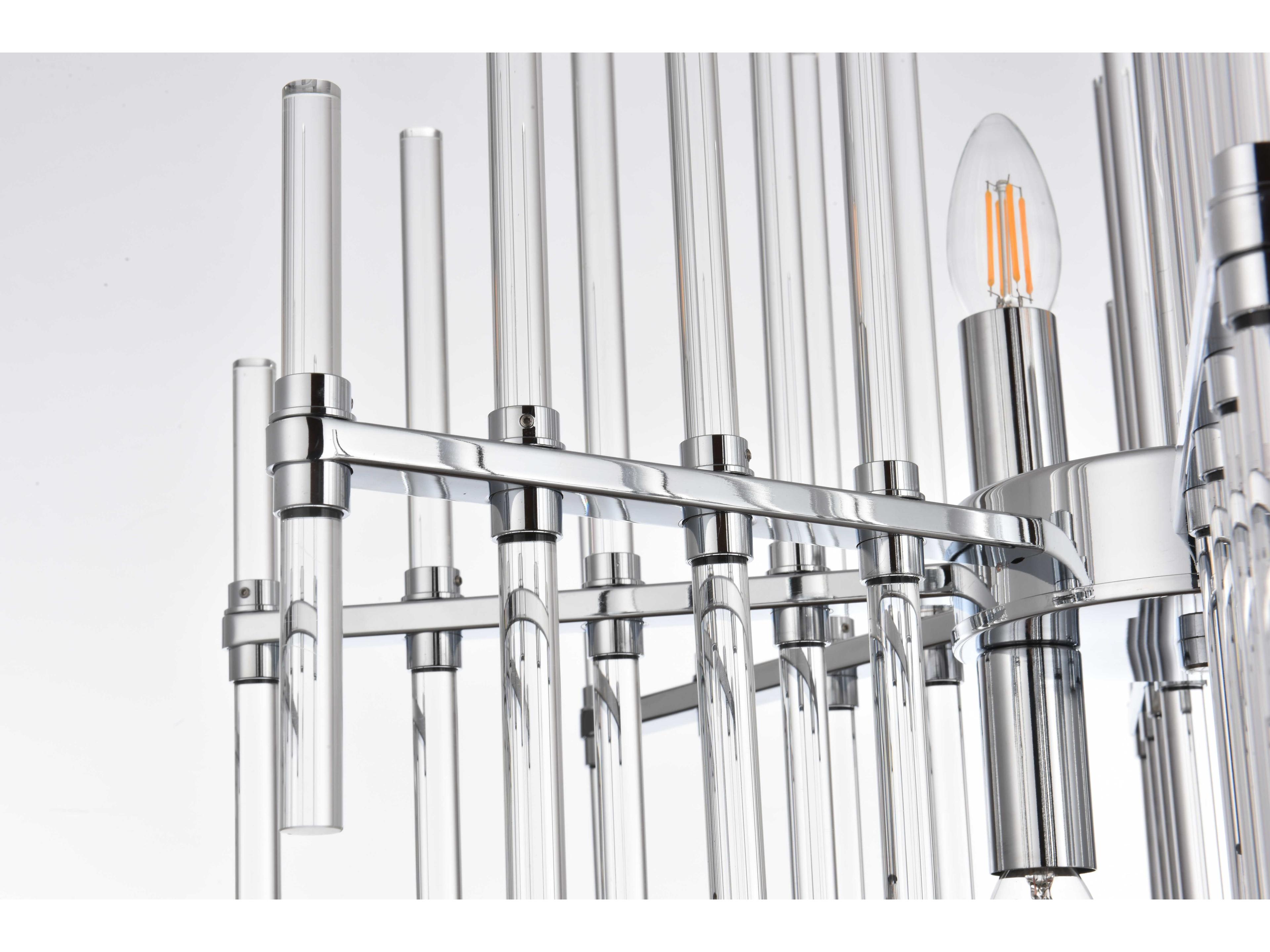 Elegant Lighting Sienna 6-Light Chrome Crystal Glass Pendant