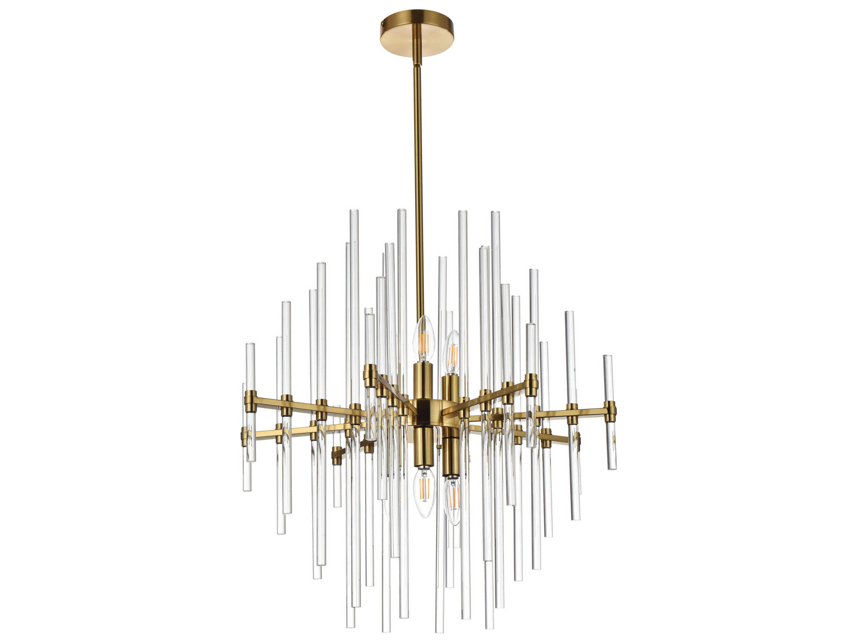 Elegant Lighting Sienna 6-Light Gold Crystal Glass Pendant