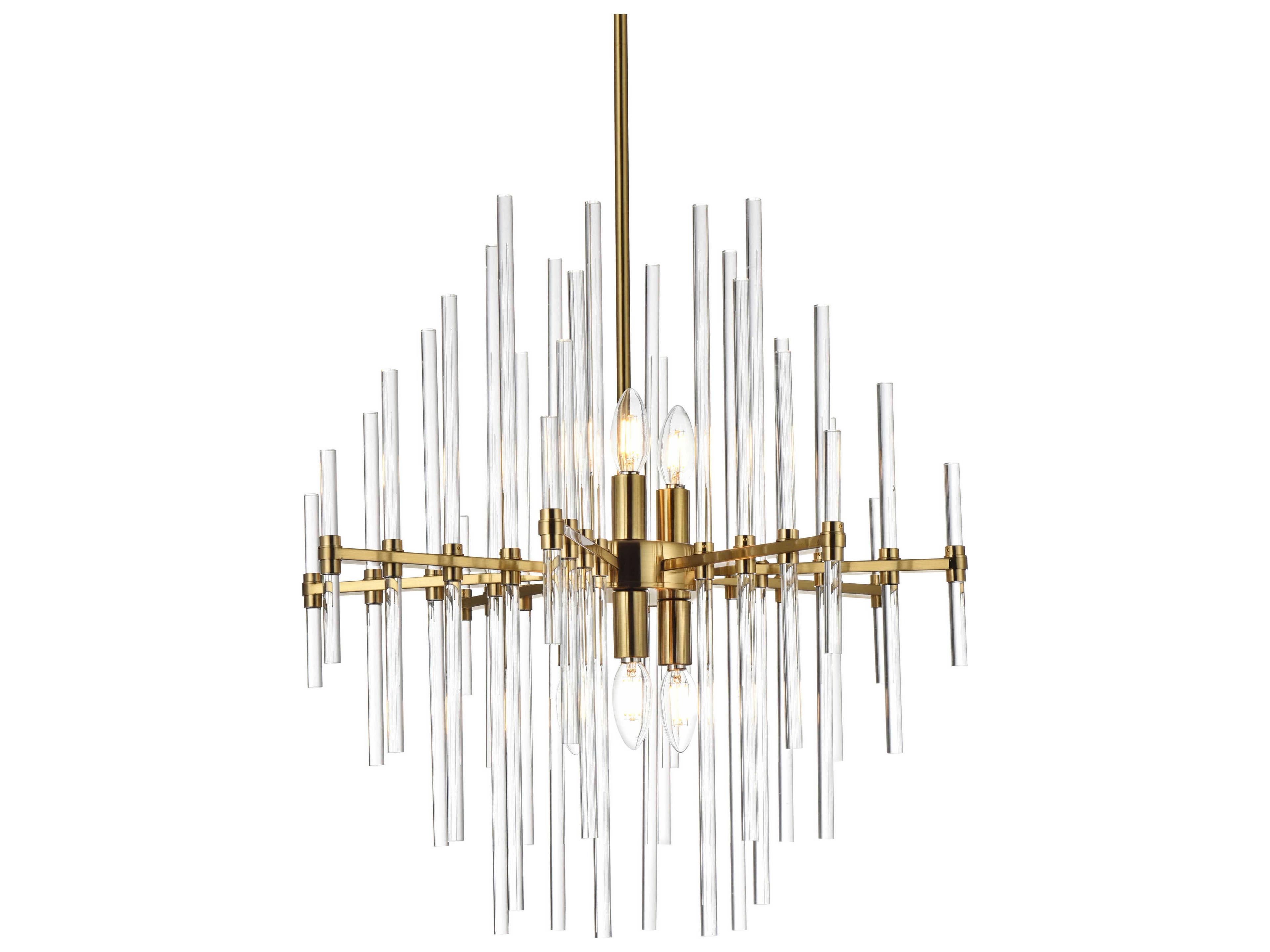 Elegant Lighting Sienna 6-Light Gold Crystal Glass Pendant