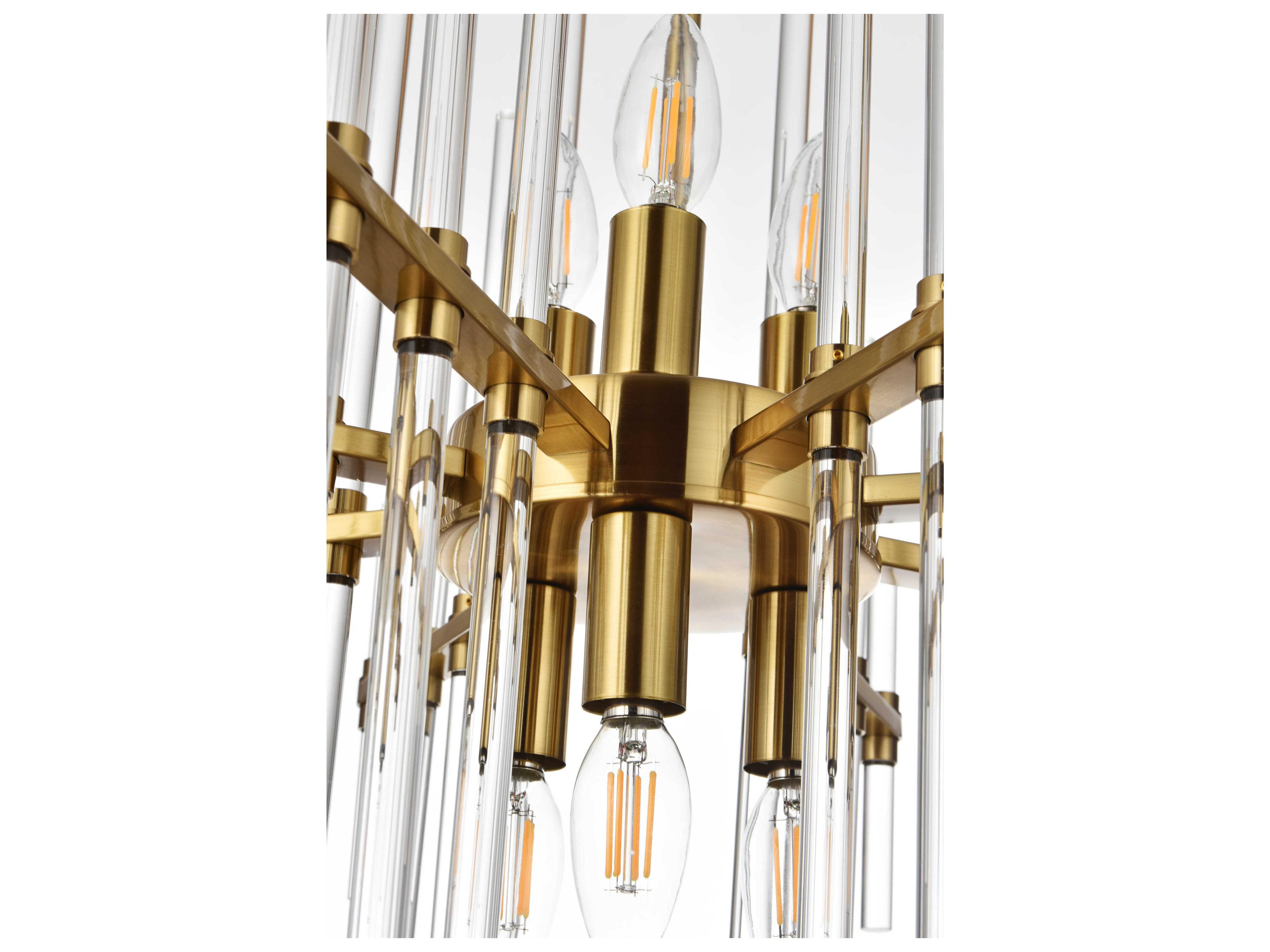 Elegant Lighting Sienna 6-Light Gold Crystal Glass Pendant