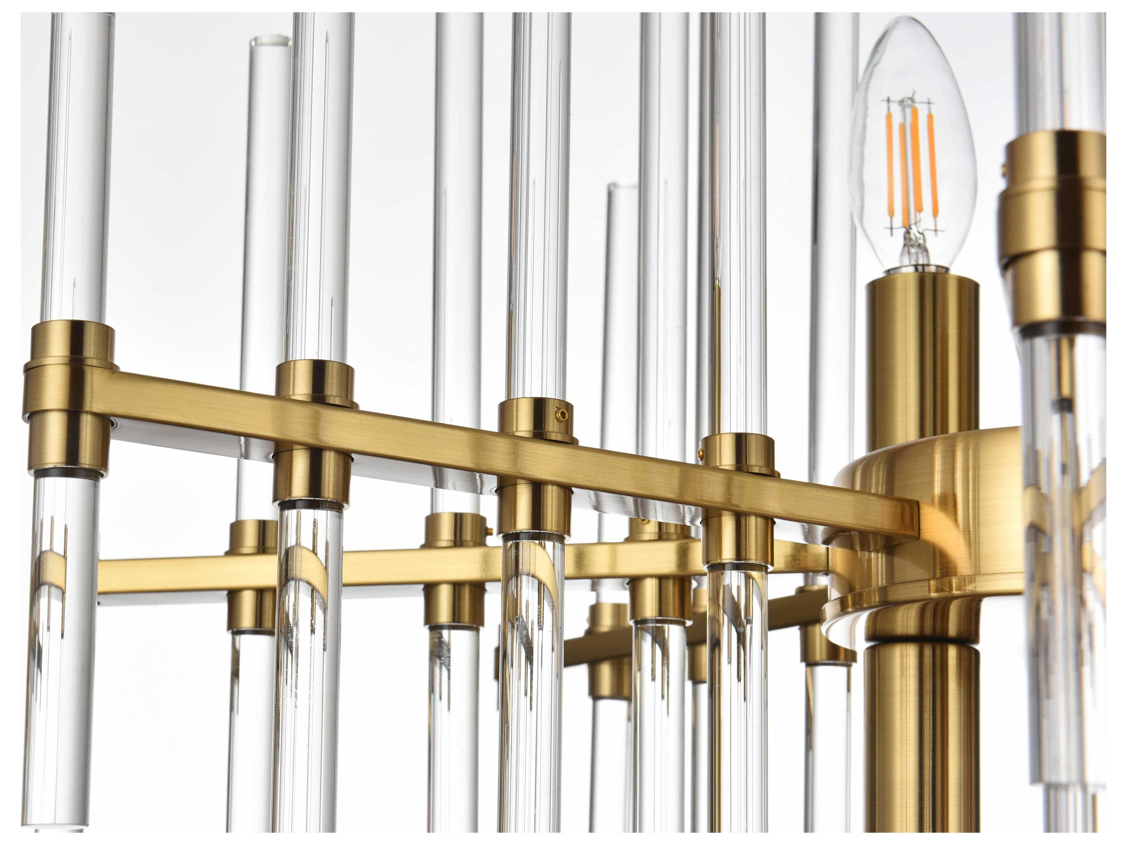 Elegant Lighting Sienna 6-Light Gold Crystal Glass Pendant