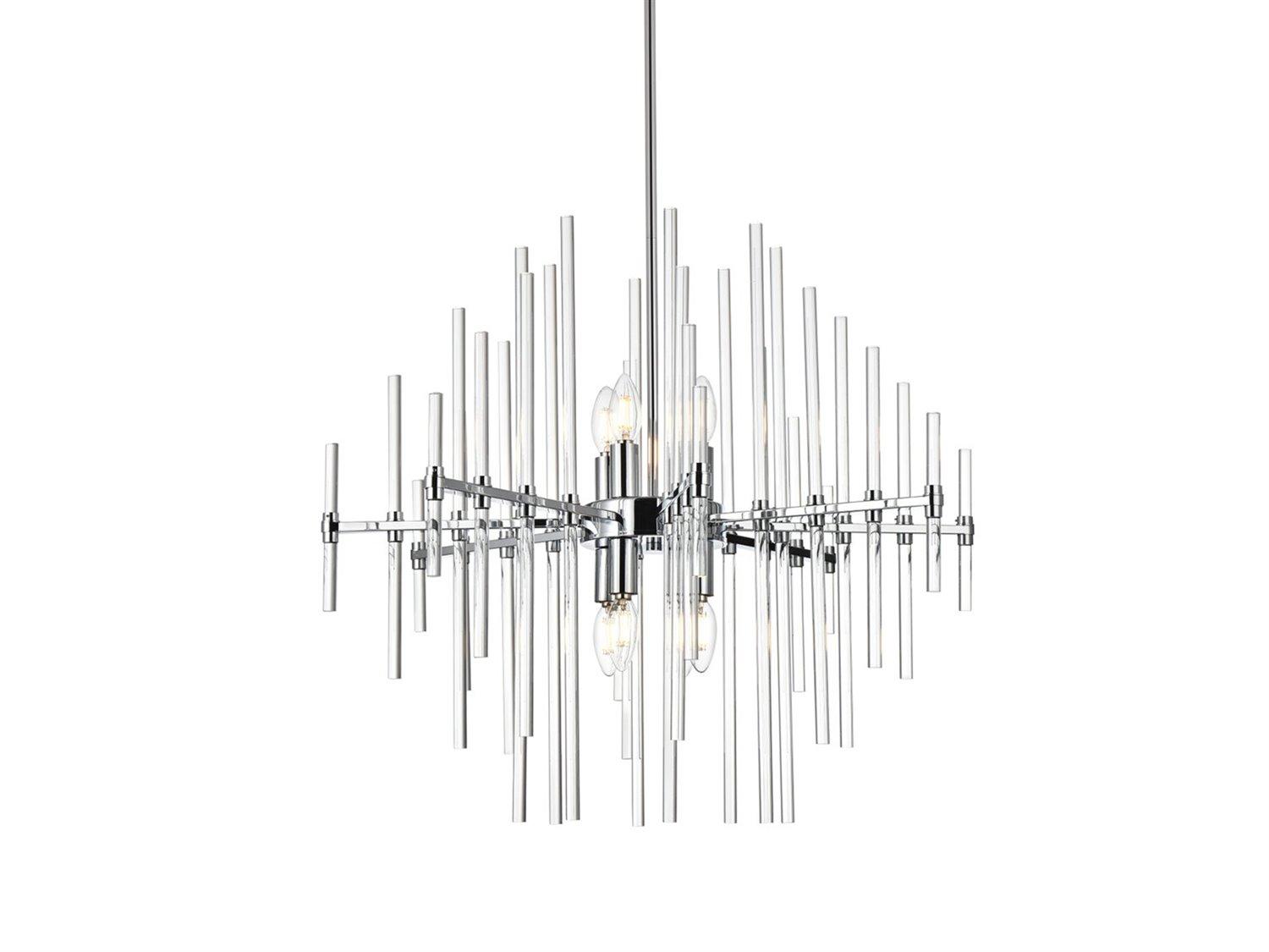 Elegant Lighting Sienna 8-Light Chrome Crystal Glass Pendant