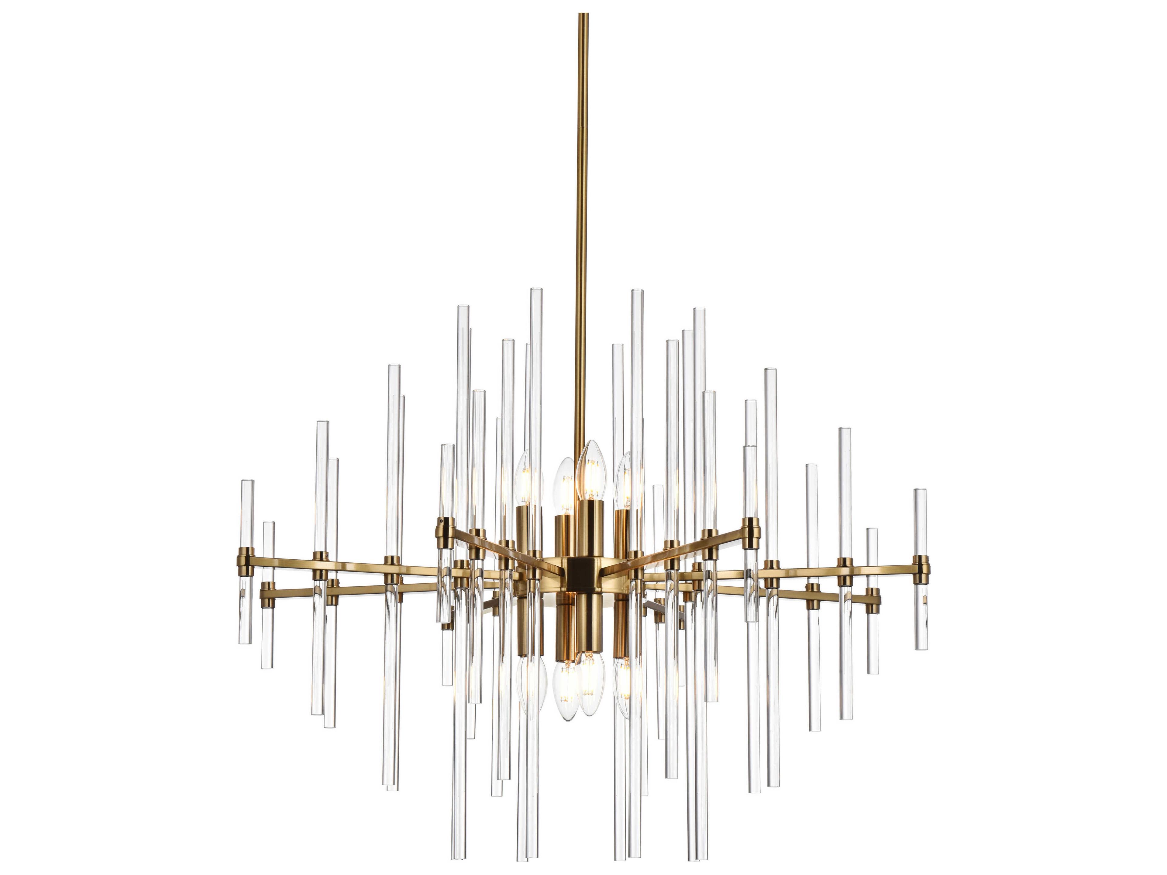 Elegant Lighting Sienna 8-Light Gold Crystal Glass Pendant