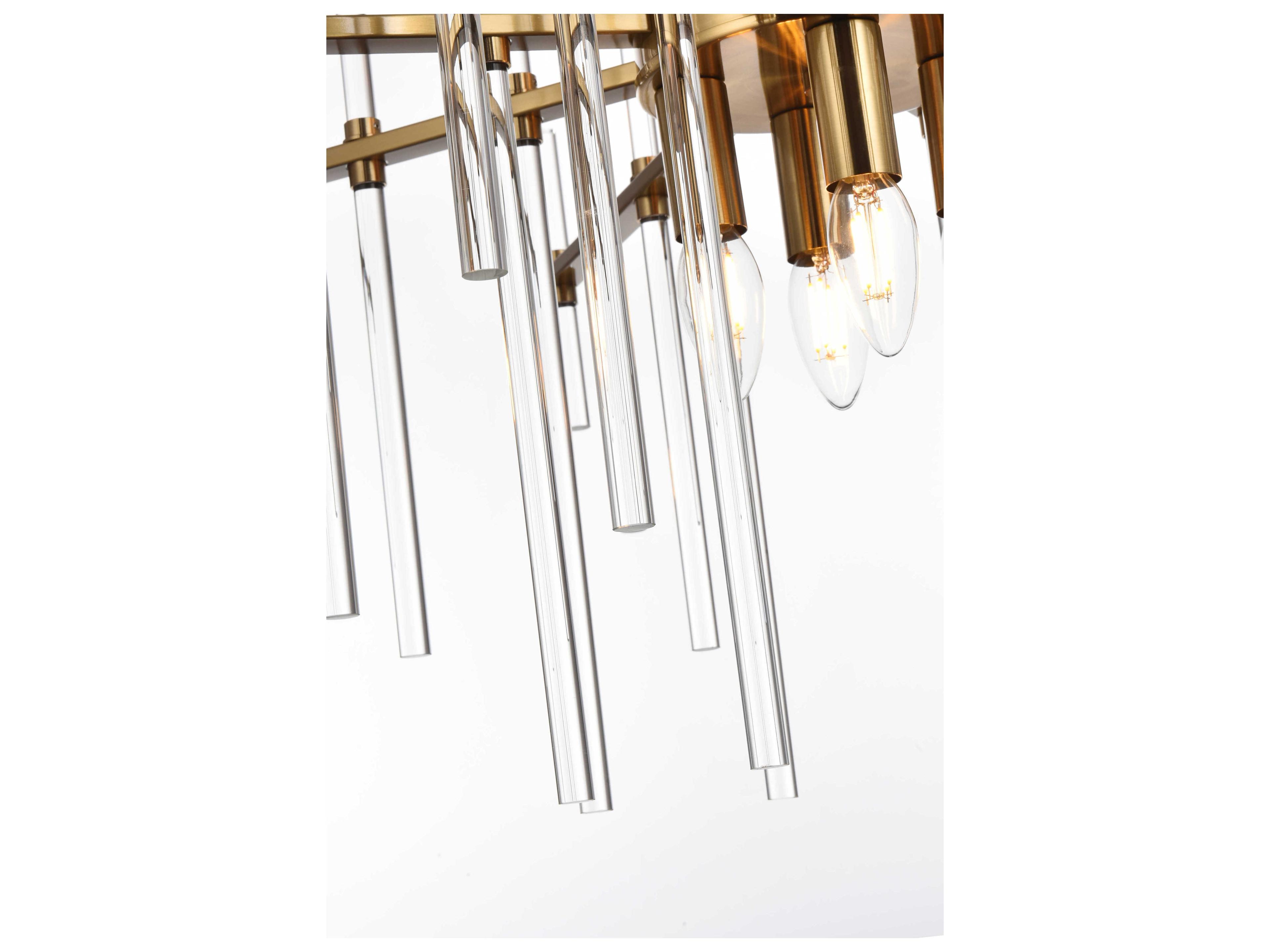 Elegant Lighting Sienna 8-Light Gold Crystal Glass Pendant