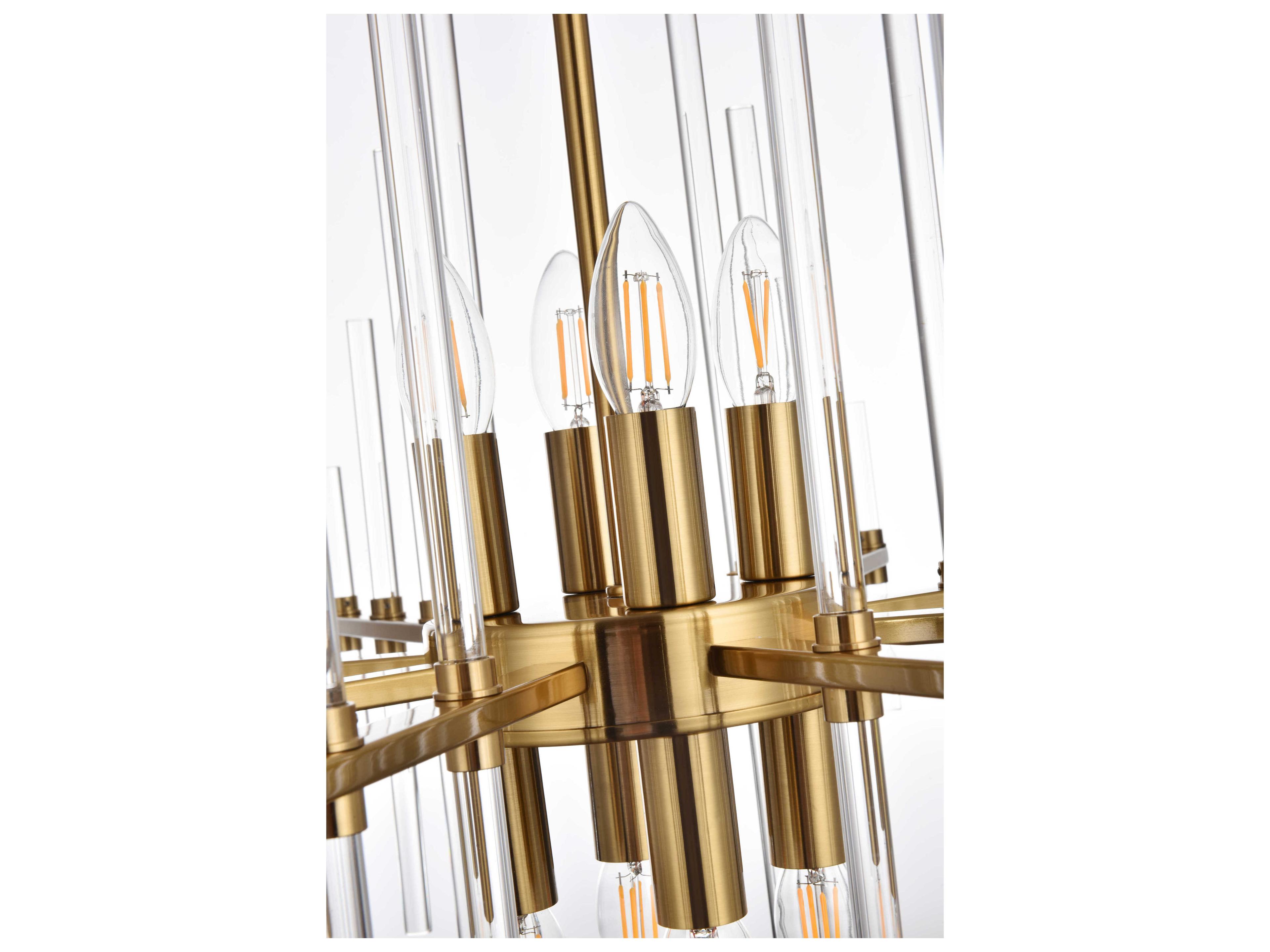 Elegant Lighting Sienna 8-Light Gold Crystal Glass Pendant