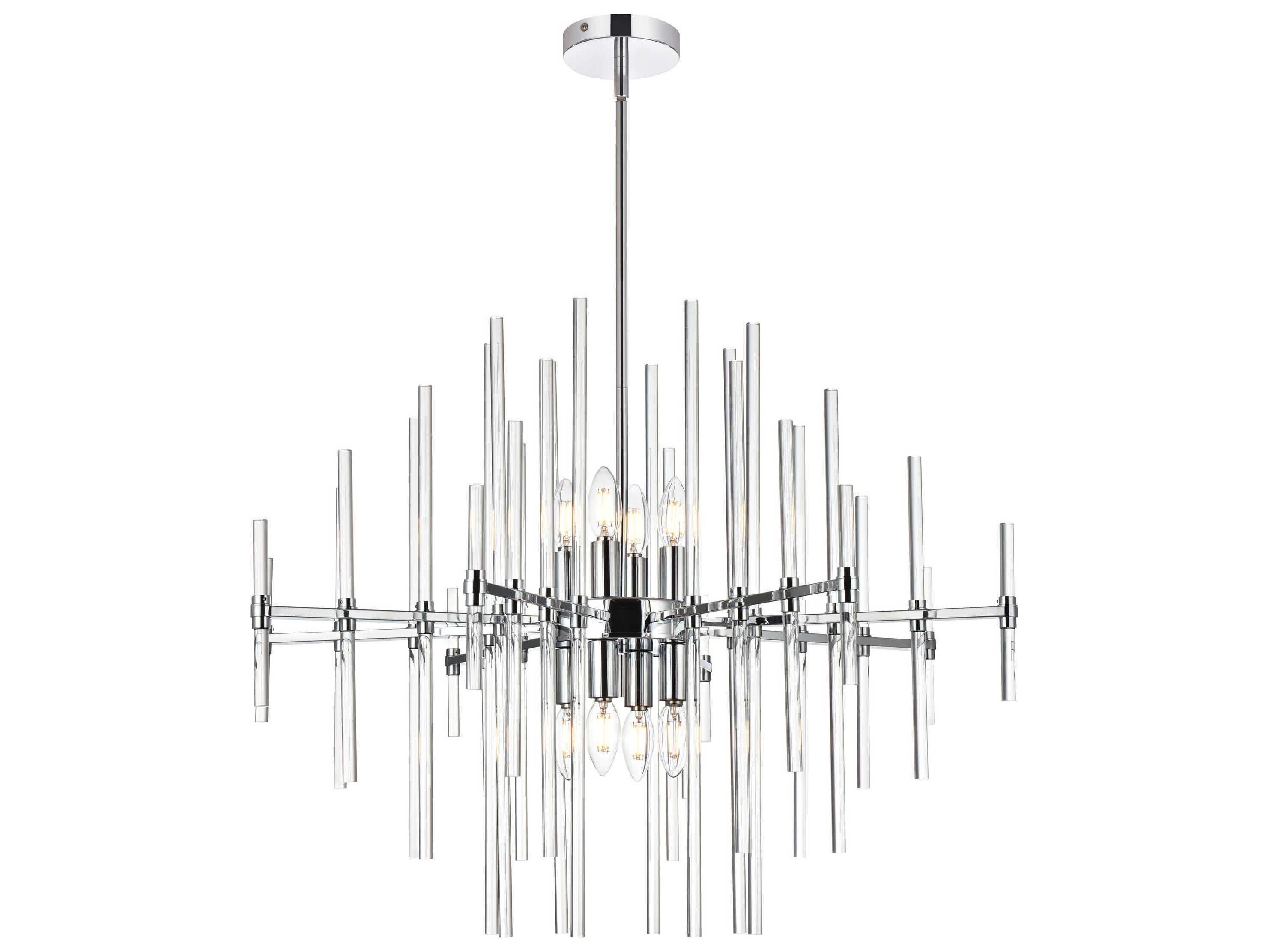 Elegant Lighting Sienna 8-Light Chrome Crystal Glass Pendant