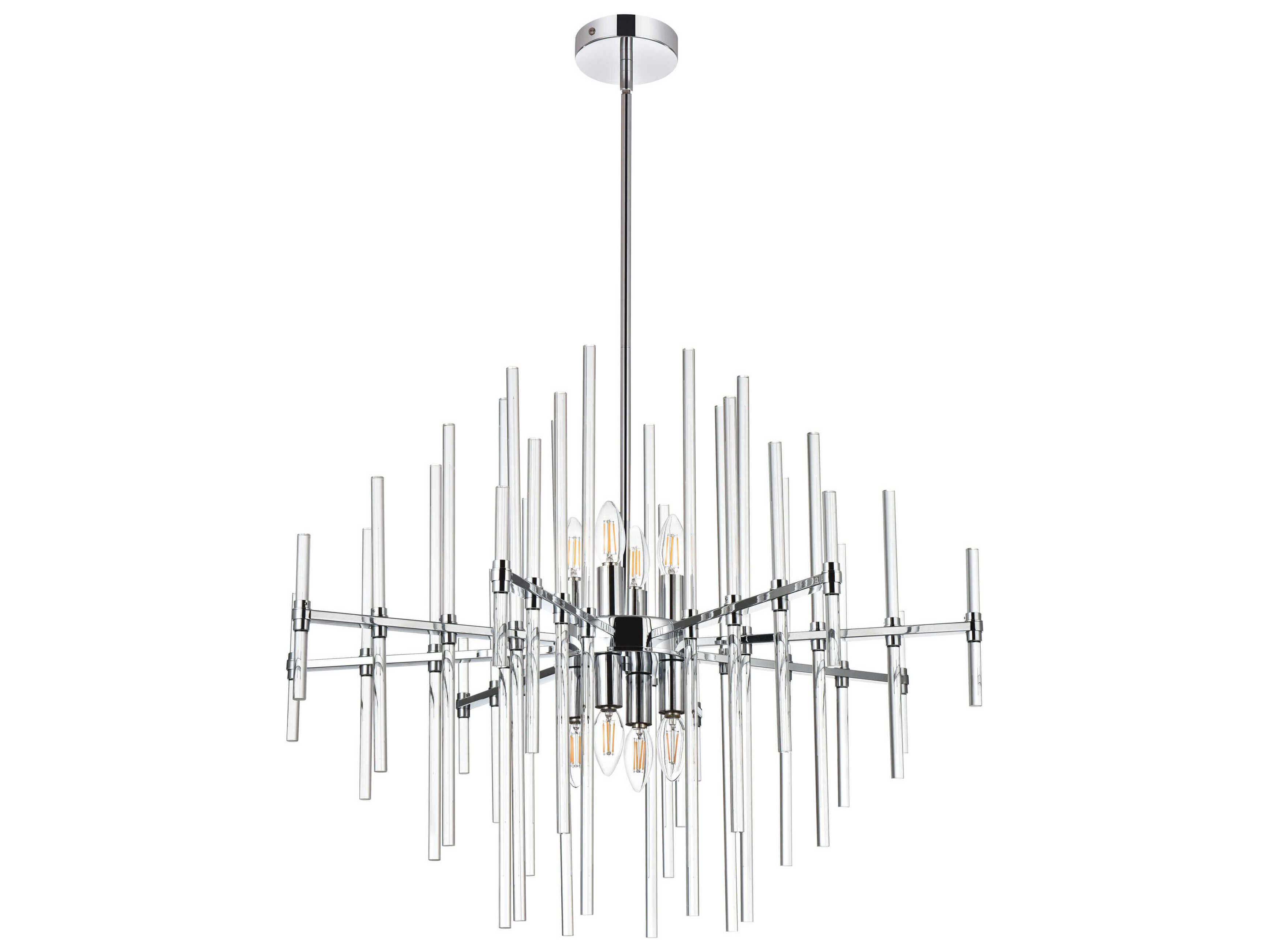 Elegant Lighting Sienna 8-Light Chrome Crystal Glass Pendant