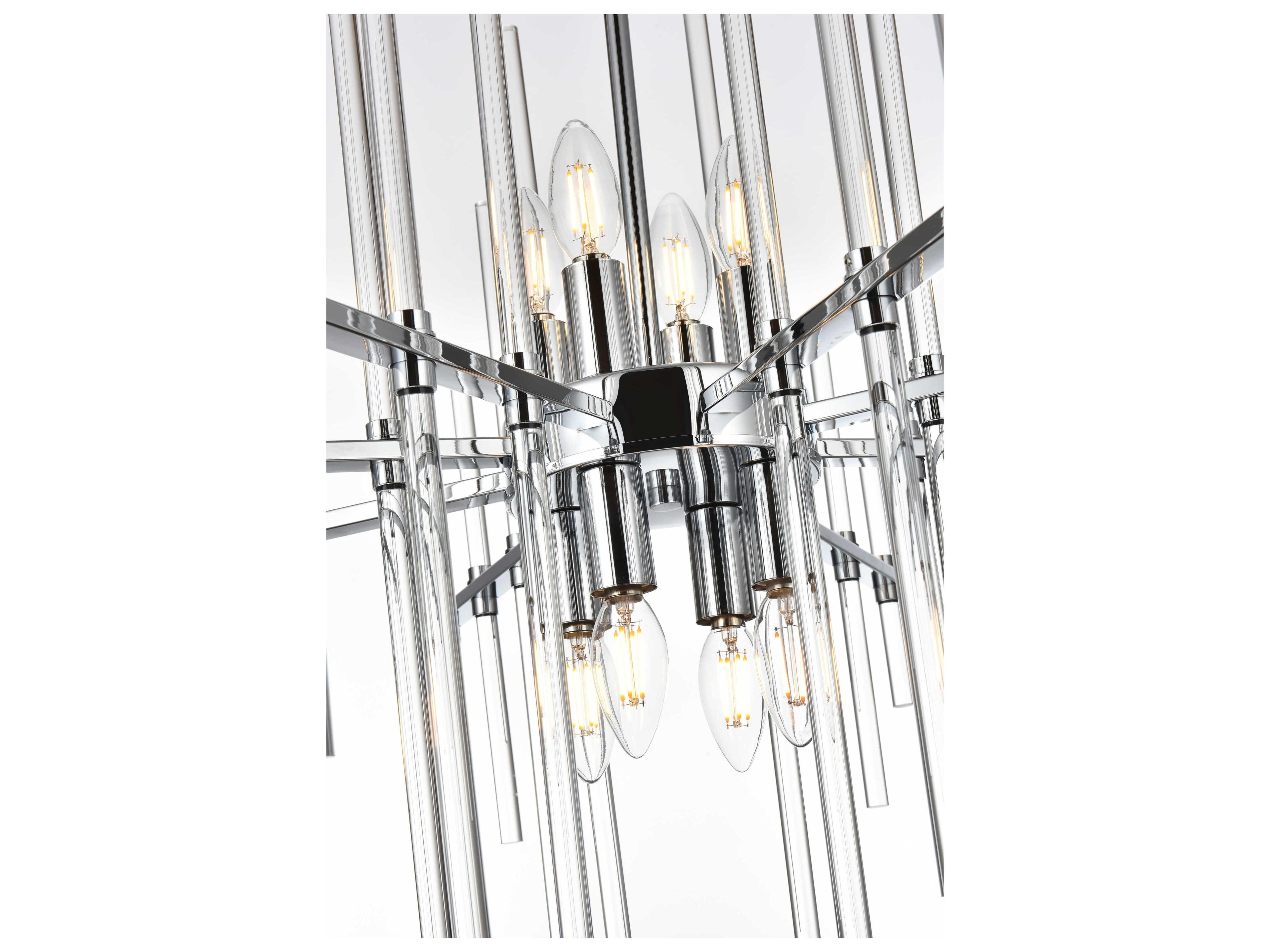 Elegant Lighting Sienna 8-Light Chrome Crystal Glass Pendant