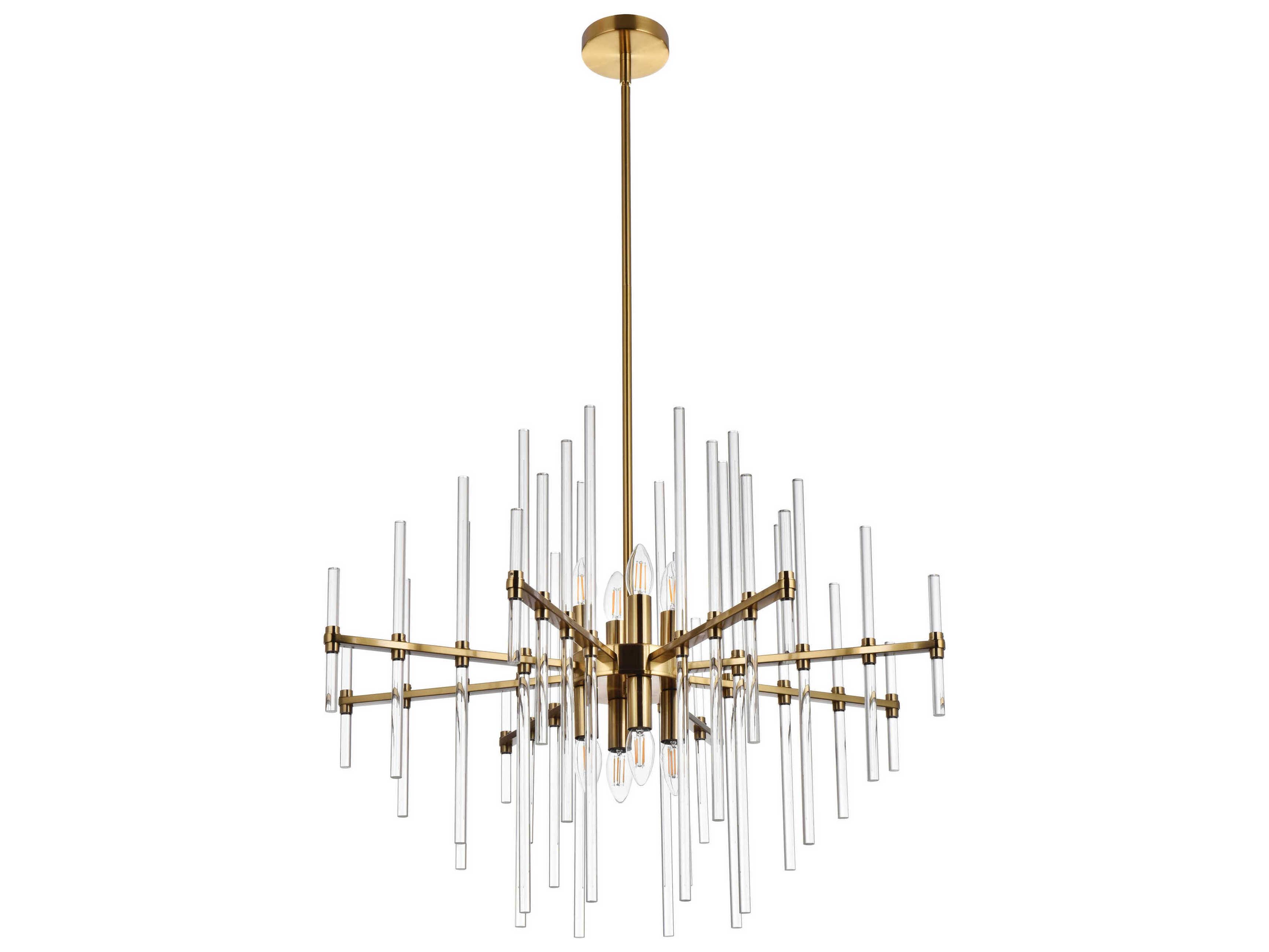 Elegant Lighting Sienna 8-Light Gold Crystal Glass Pendant