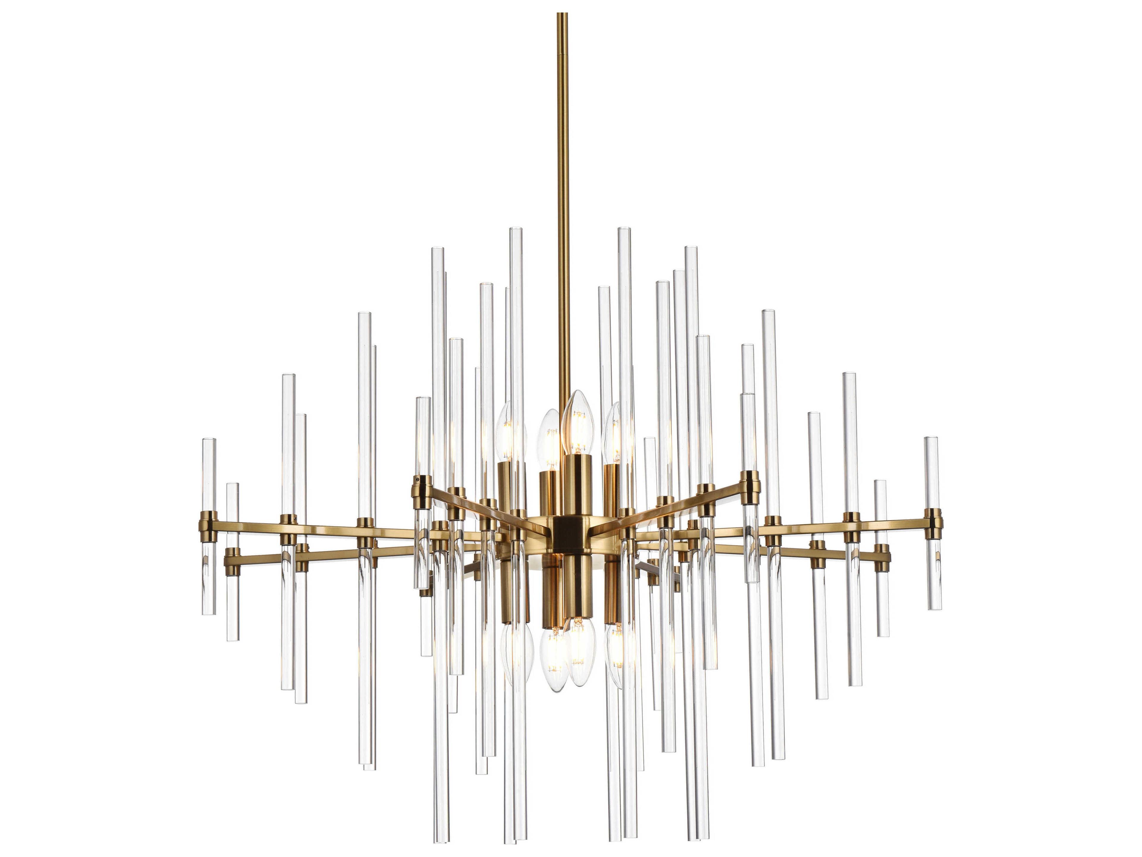 Elegant Lighting Sienna 8-Light Gold Crystal Glass Pendant