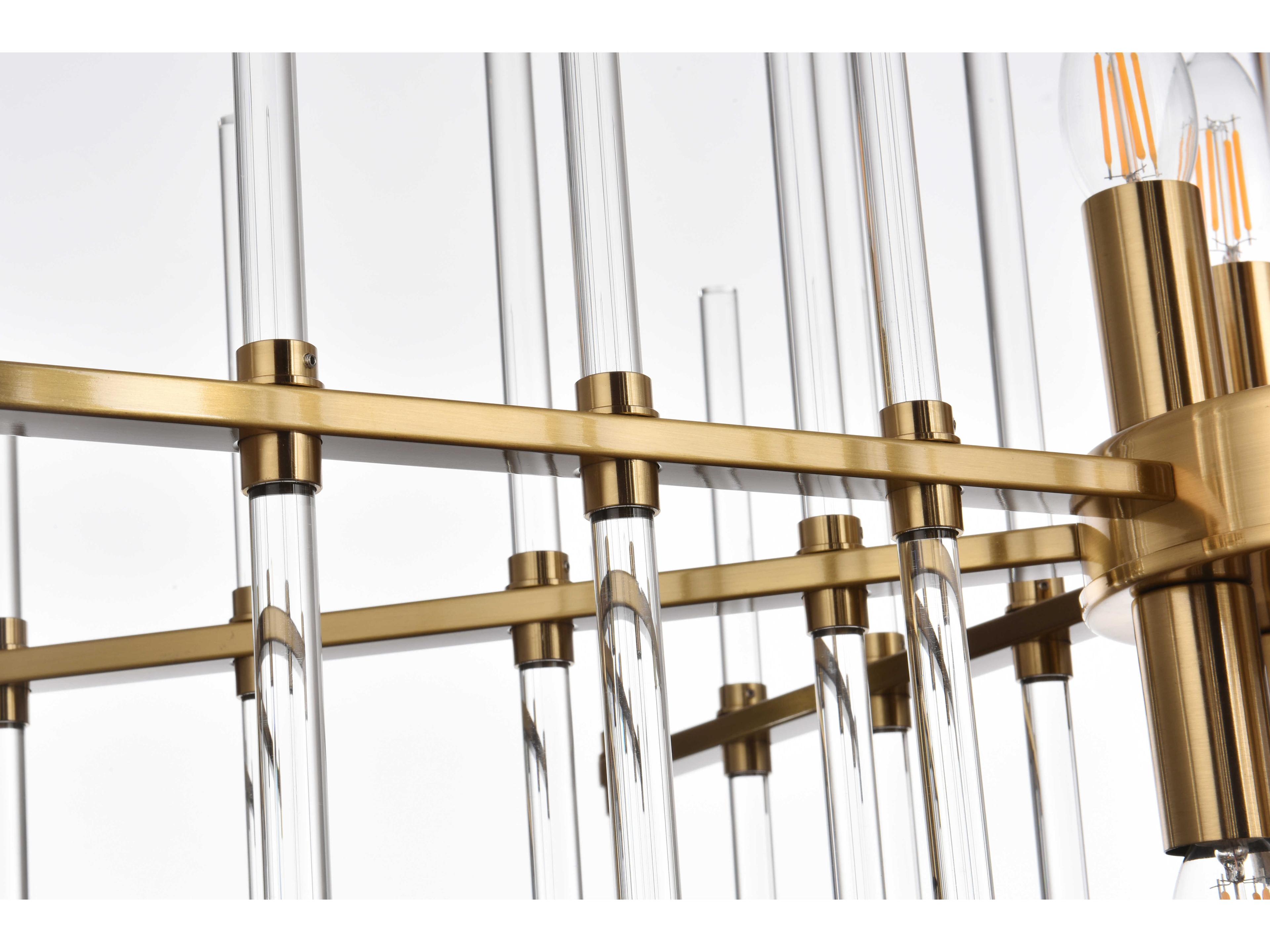 Elegant Lighting Sienna 8-Light Gold Crystal Glass Pendant