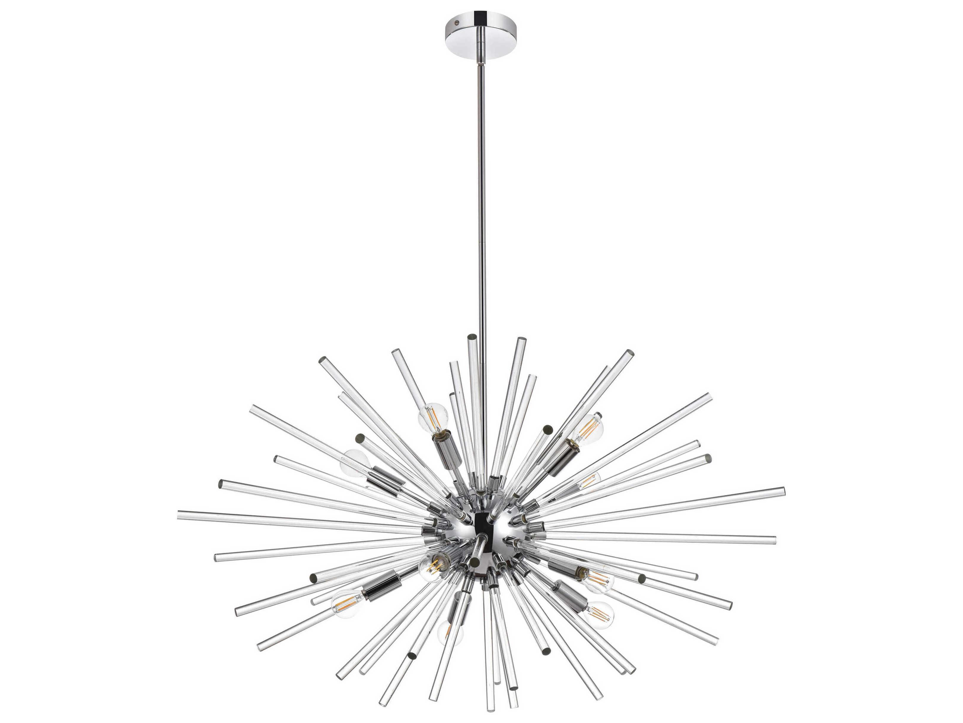 Elegant Lighting Sienna 10-Light Chrome Crystal Glass Sputnik Pendant