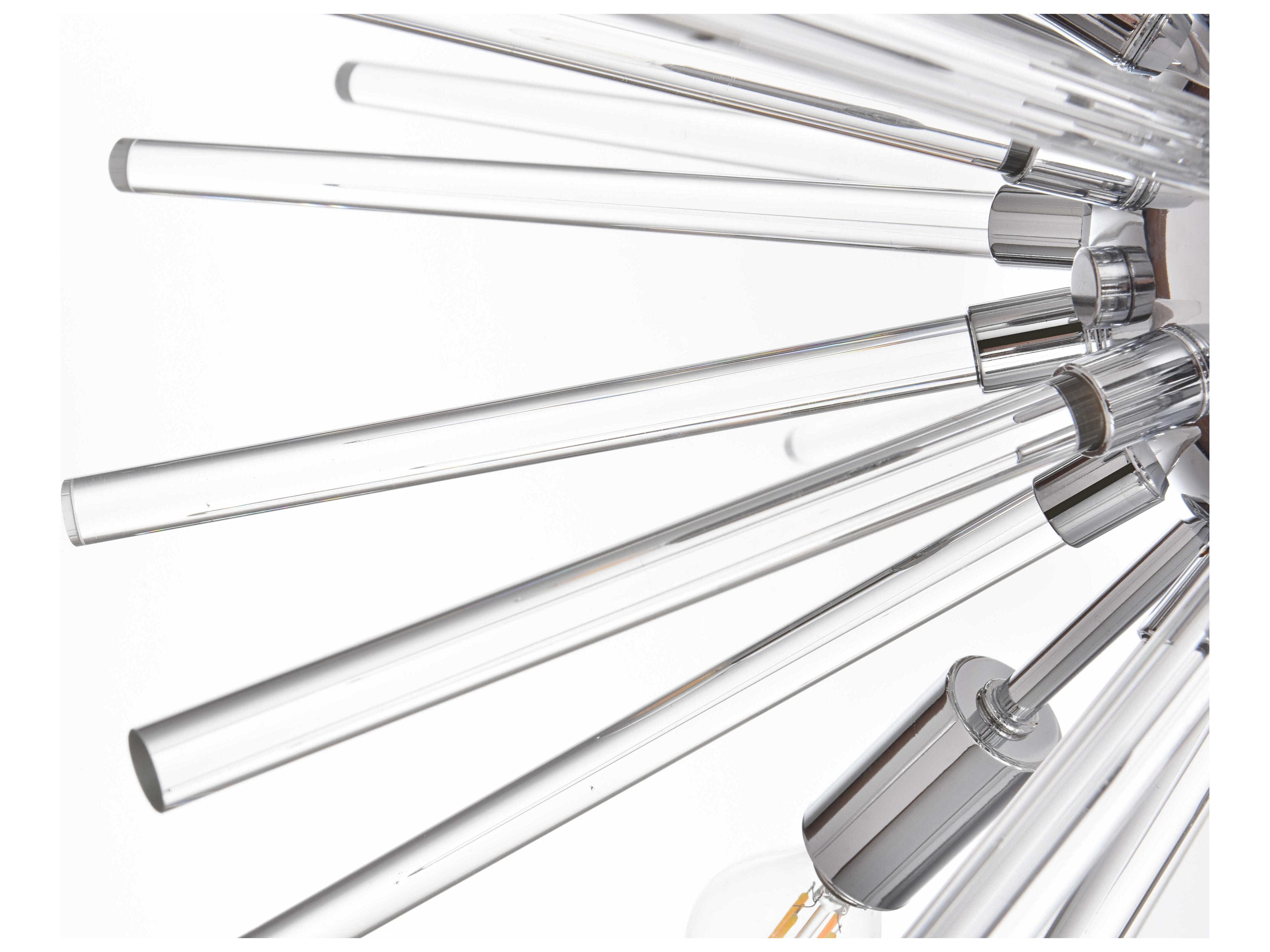 Elegant Lighting Sienna 10-Light Chrome Crystal Glass Sputnik Pendant