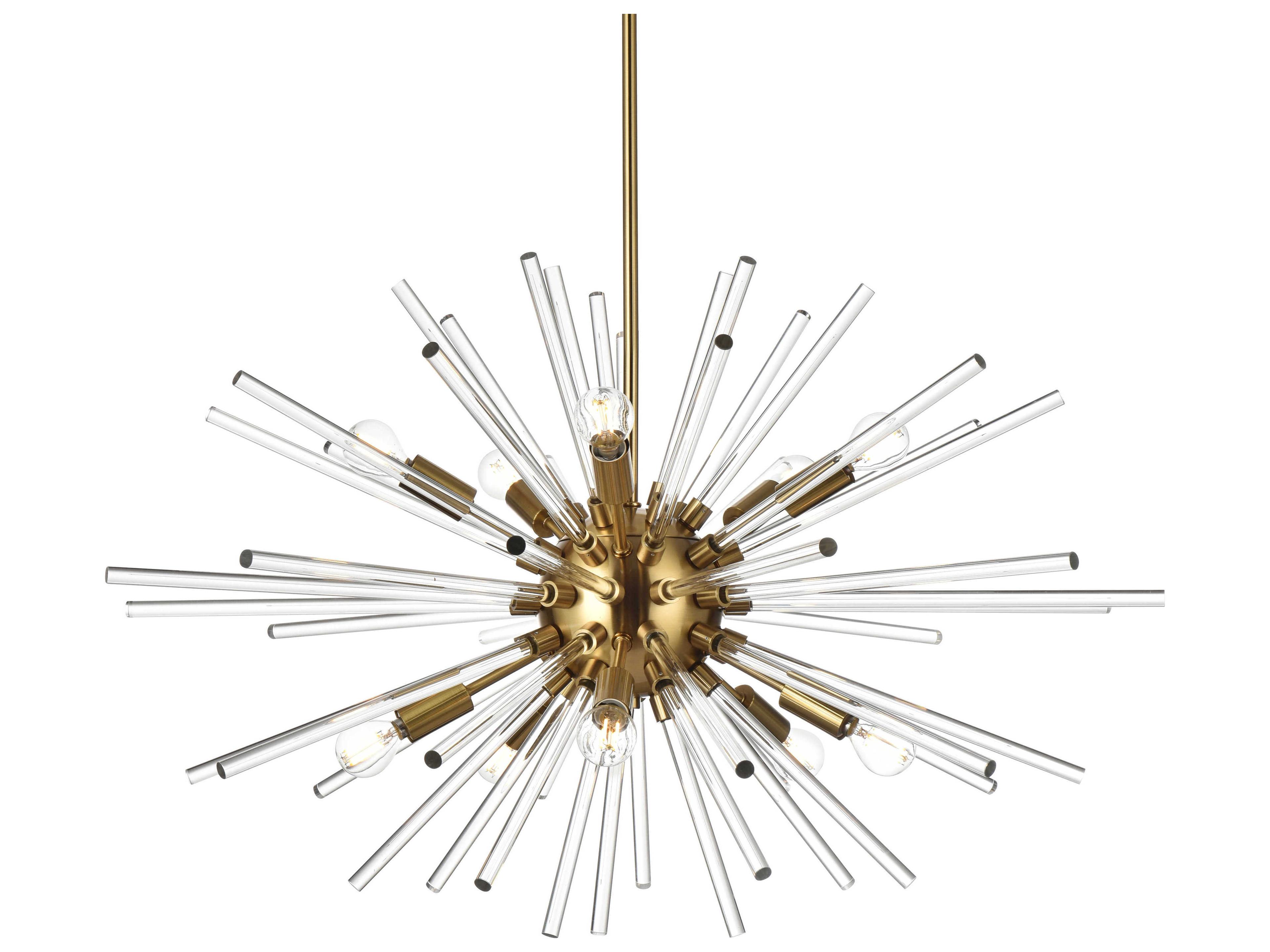 Elegant Lighting Sienna 10-Light Gold Crystal Glass Sputnik Pendant
