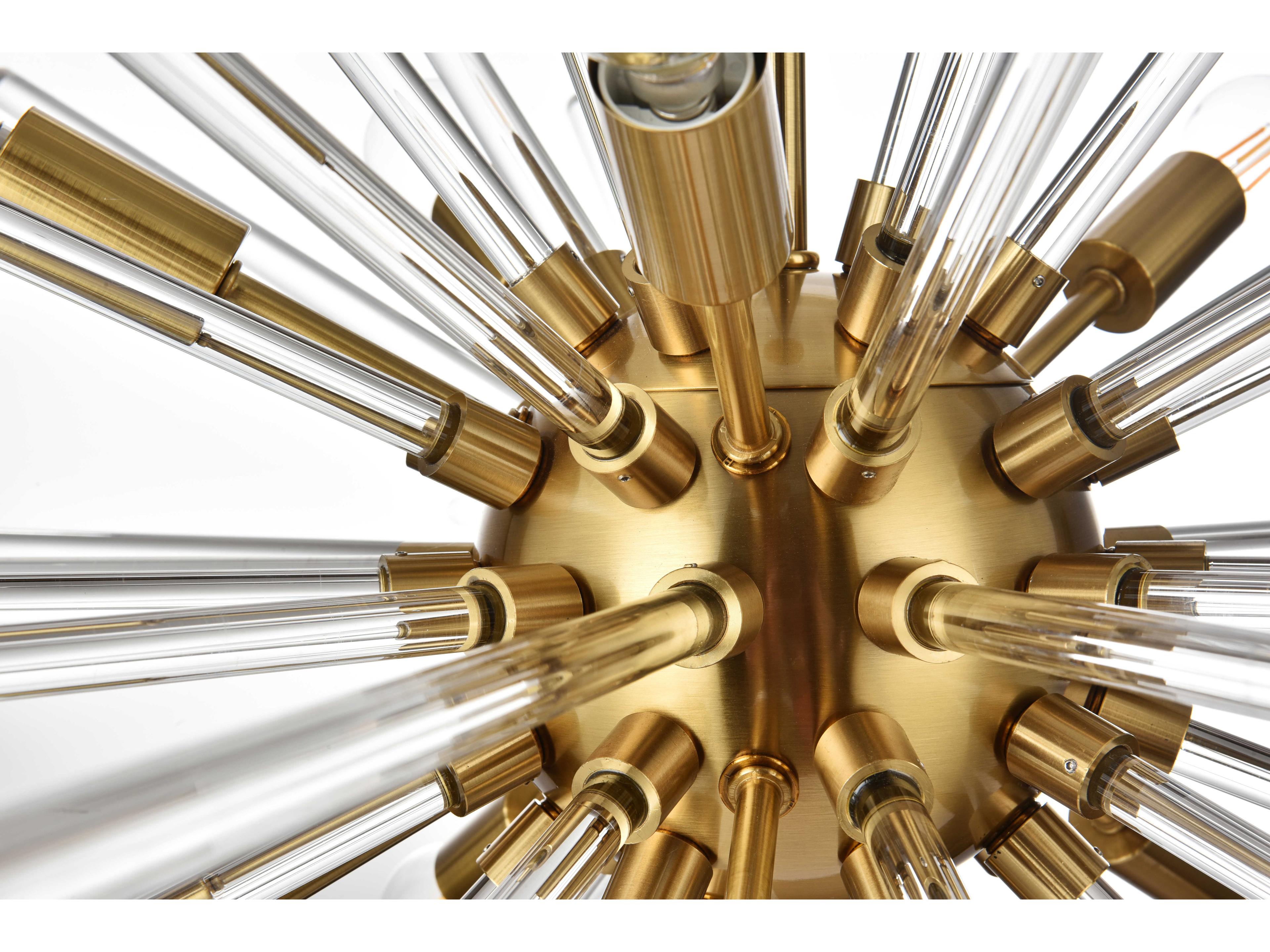 Elegant Lighting Sienna 10-Light Gold Crystal Glass Sputnik Pendant