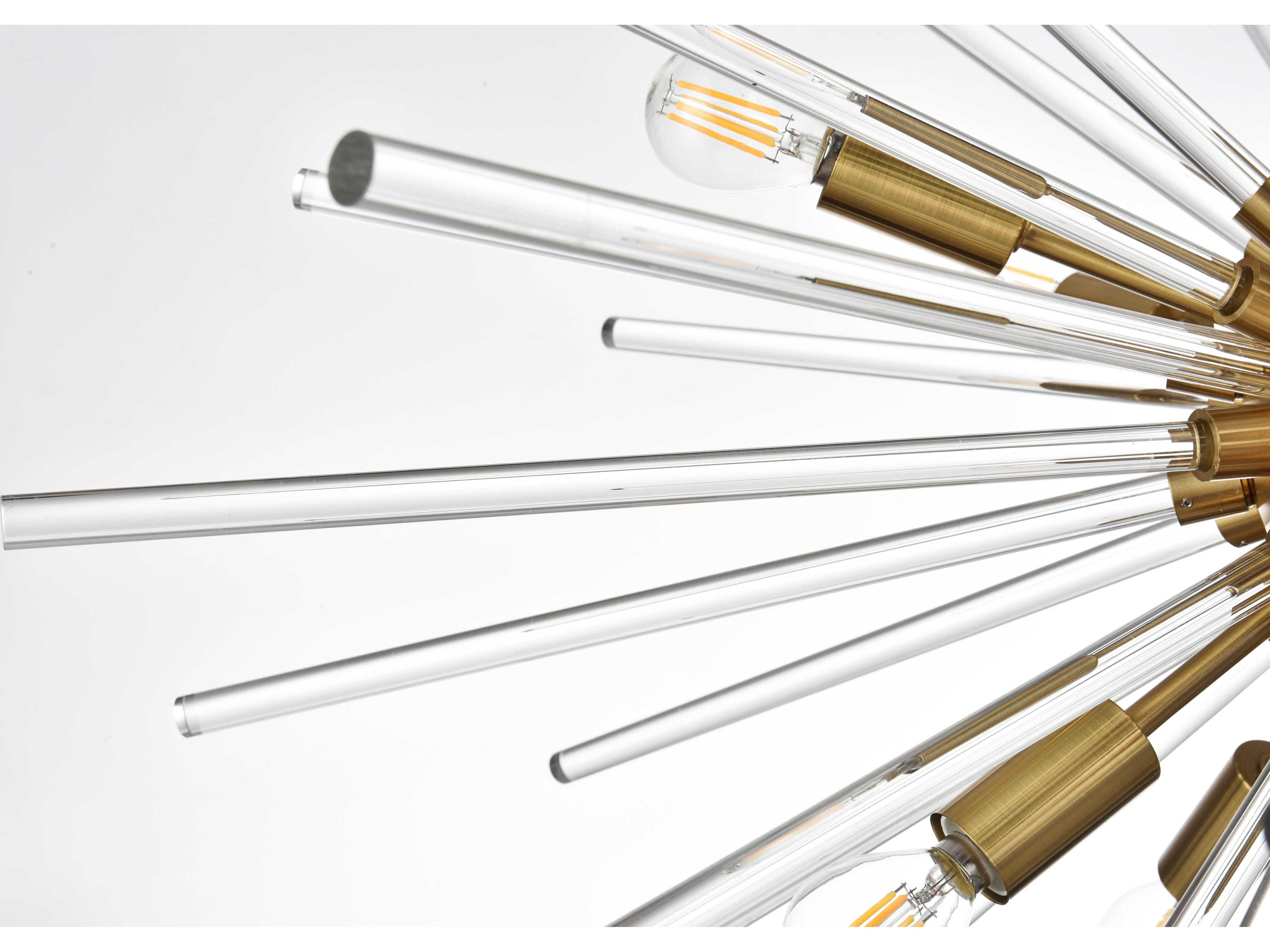 Elegant Lighting Sienna 10-Light Gold Crystal Glass Sputnik Pendant