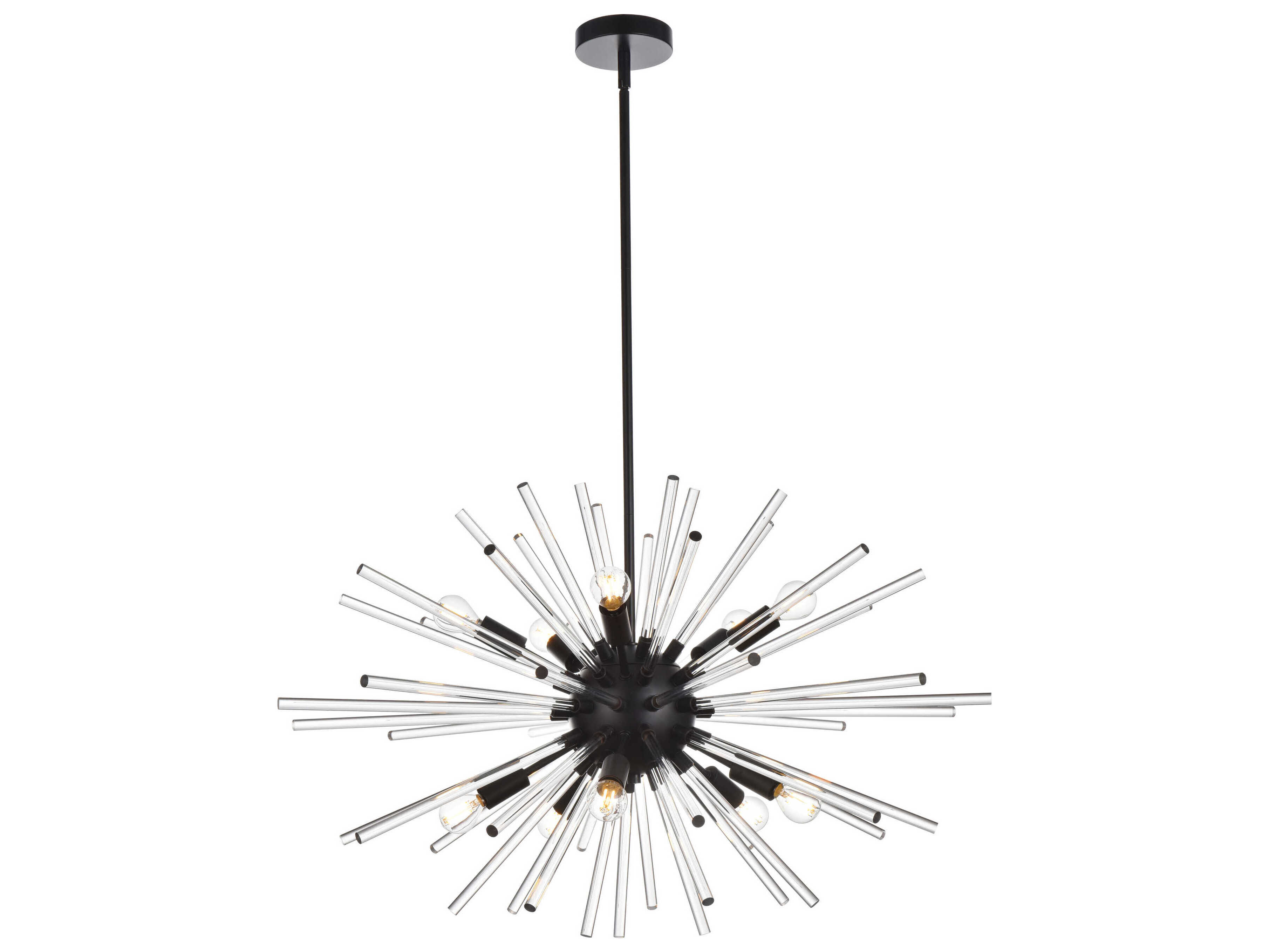 Elegant Lighting Sienna 10-Light Black Crystal Glass Sputnik Pendant