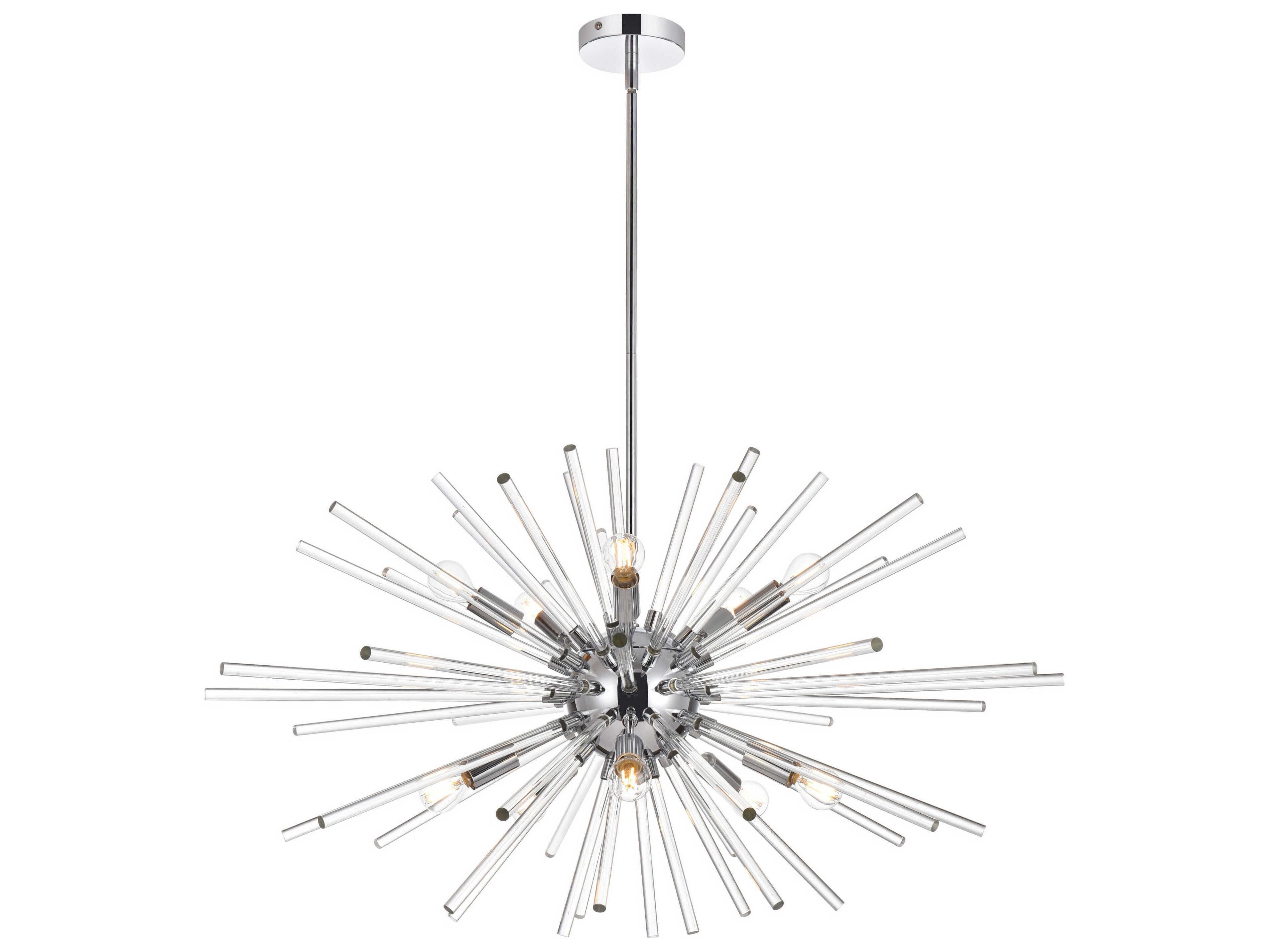 Elegant Lighting Sienna 10-Light Chrome Crystal Glass Sputnik Pendant