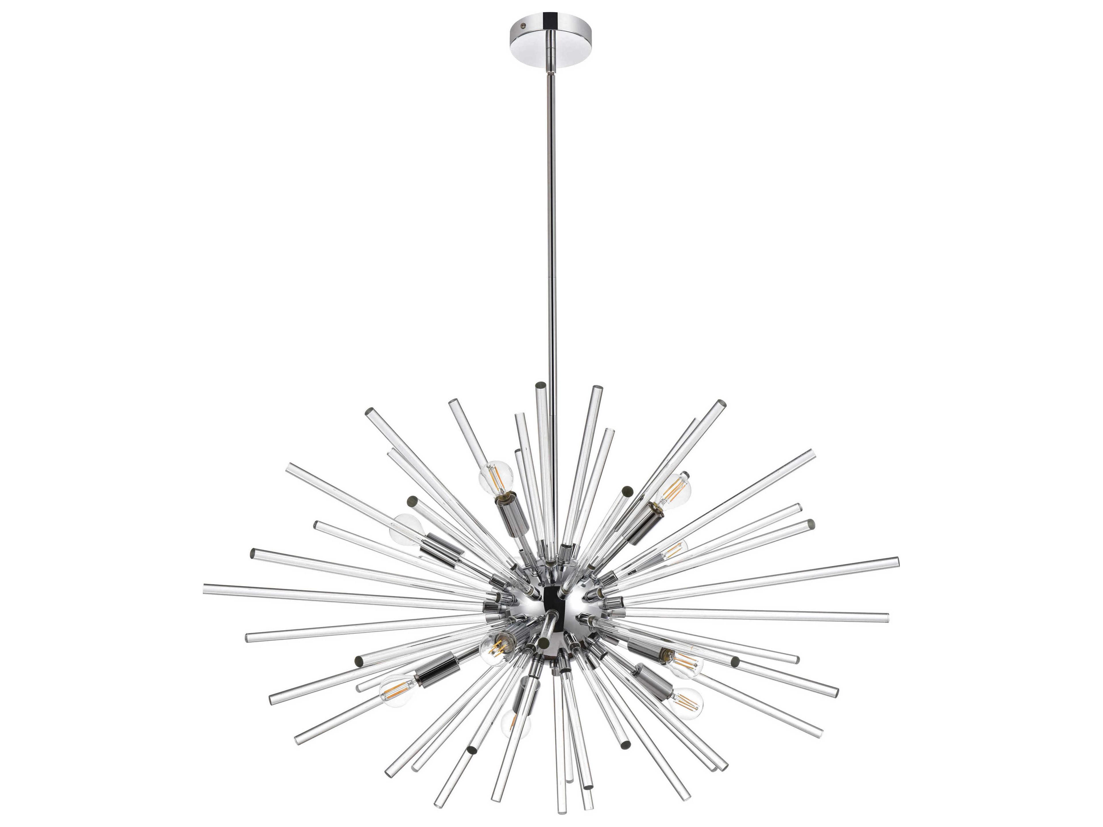 Elegant Lighting Sienna 10-Light Chrome Crystal Glass Sputnik Pendant