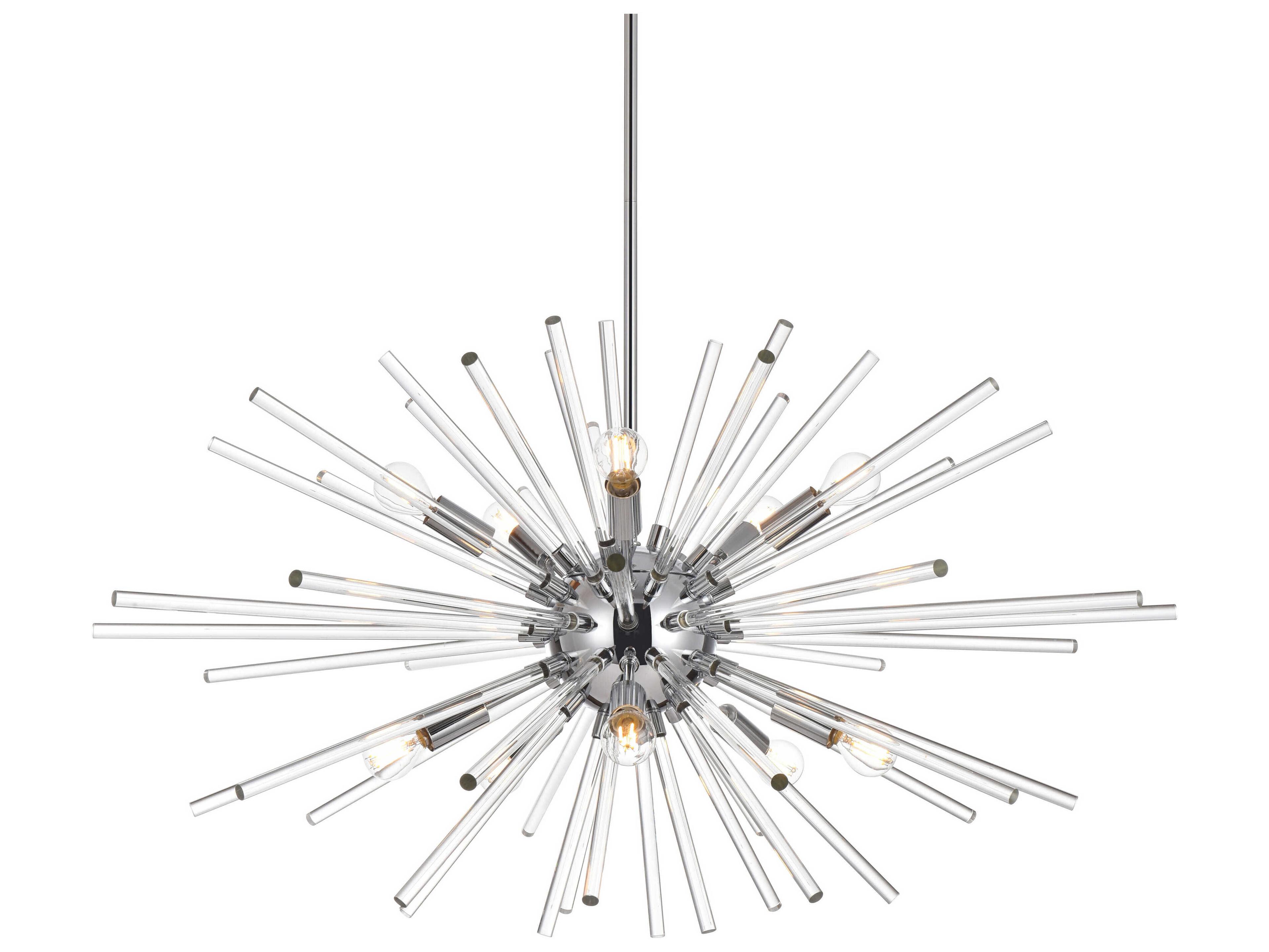 Elegant Lighting Sienna 10-Light Chrome Crystal Glass Sputnik Pendant