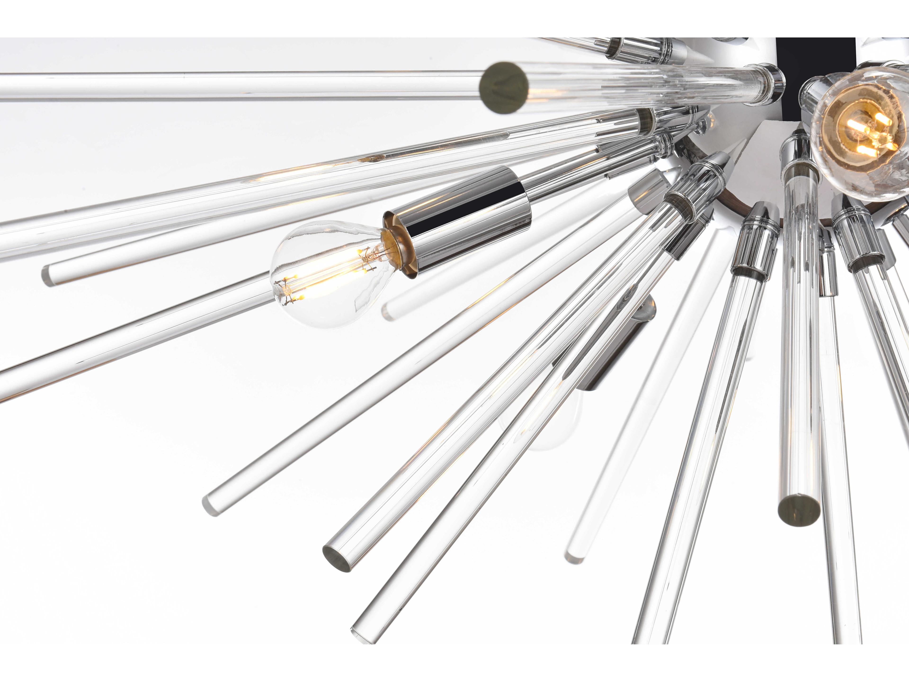 Elegant Lighting Sienna 10-Light Chrome Crystal Glass Sputnik Pendant