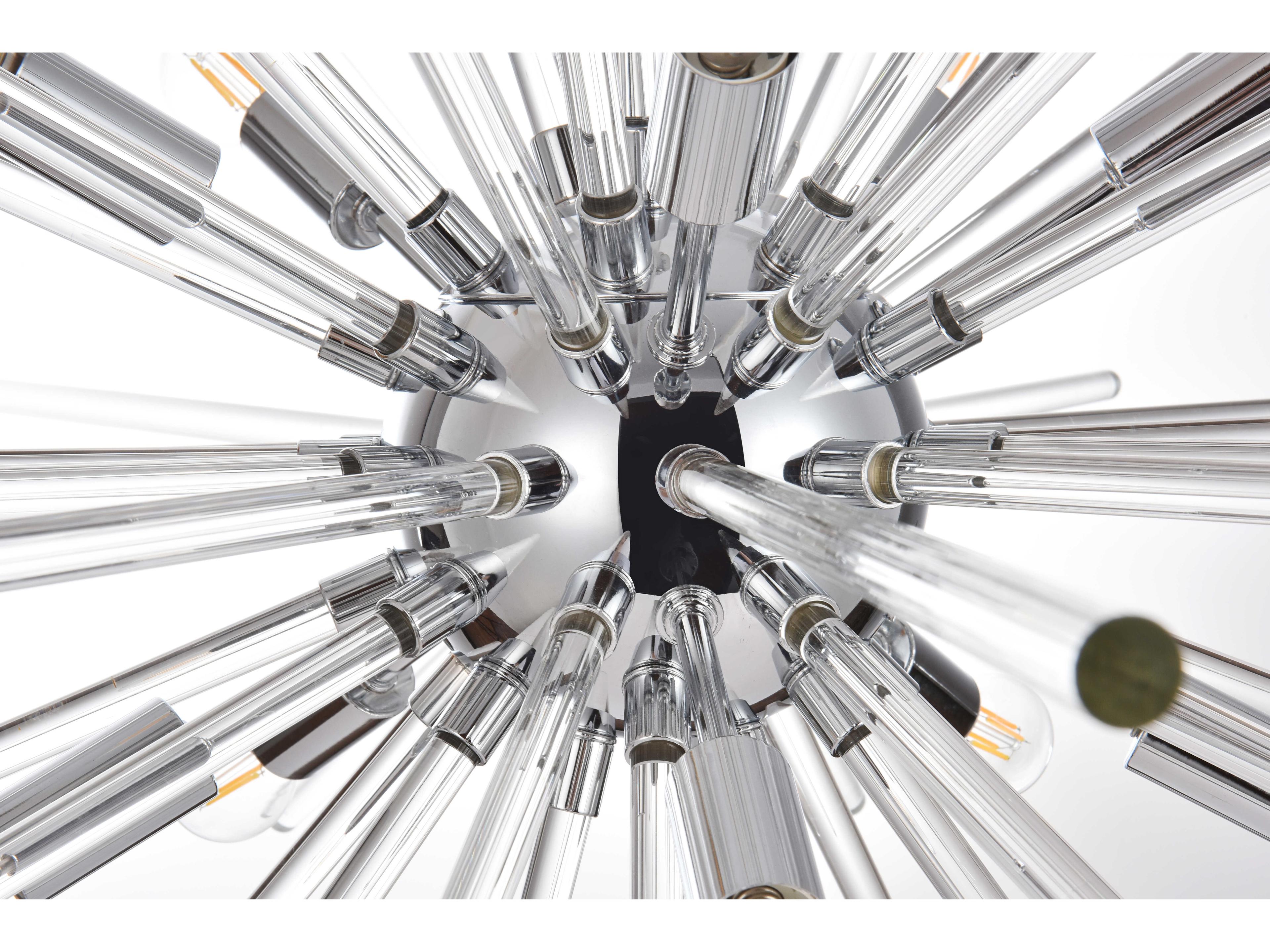 Elegant Lighting Sienna 10-Light Chrome Crystal Glass Sputnik Pendant