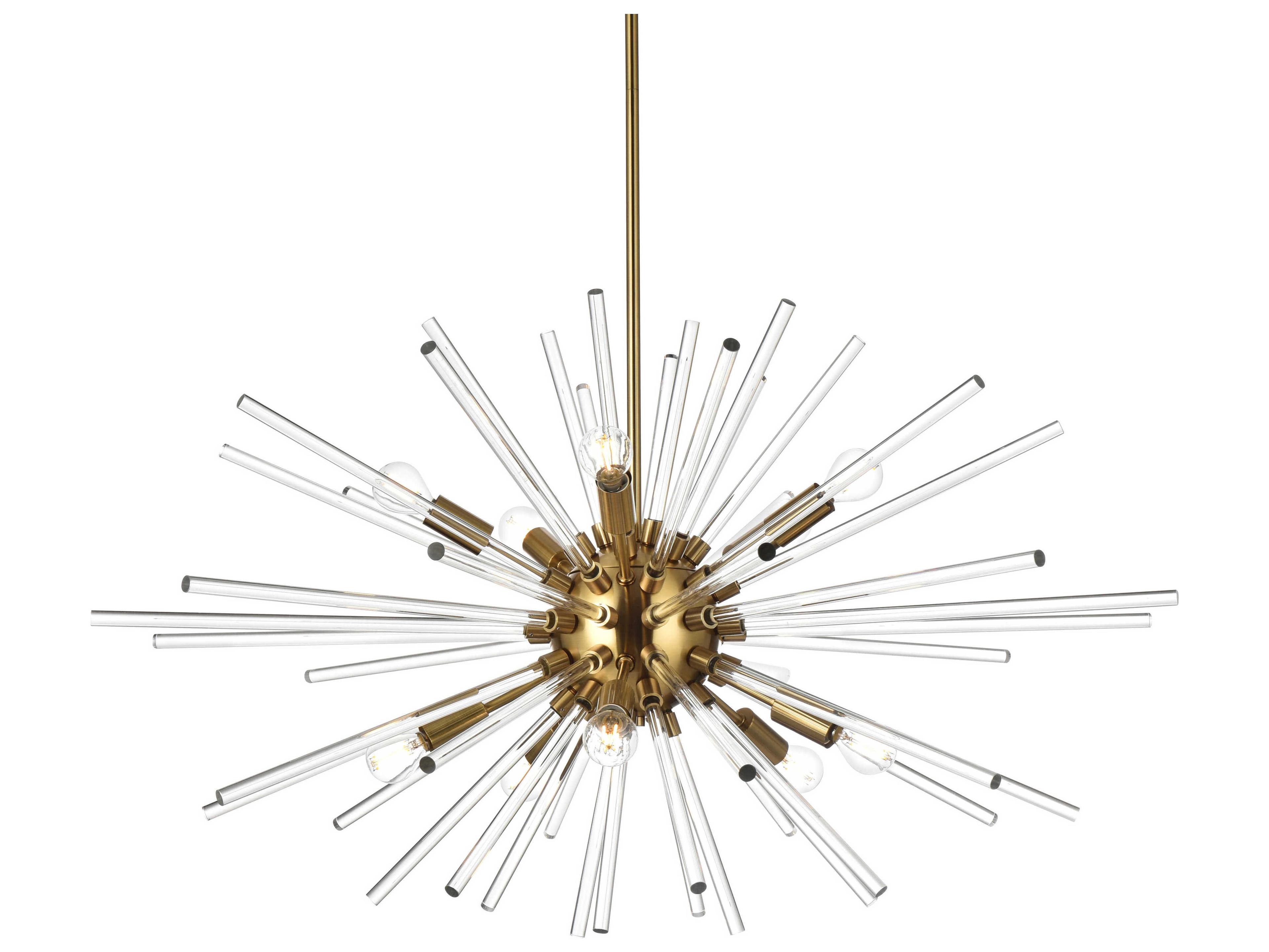Elegant Lighting Sienna 10-Light Gold Crystal Glass Sputnik Pendant