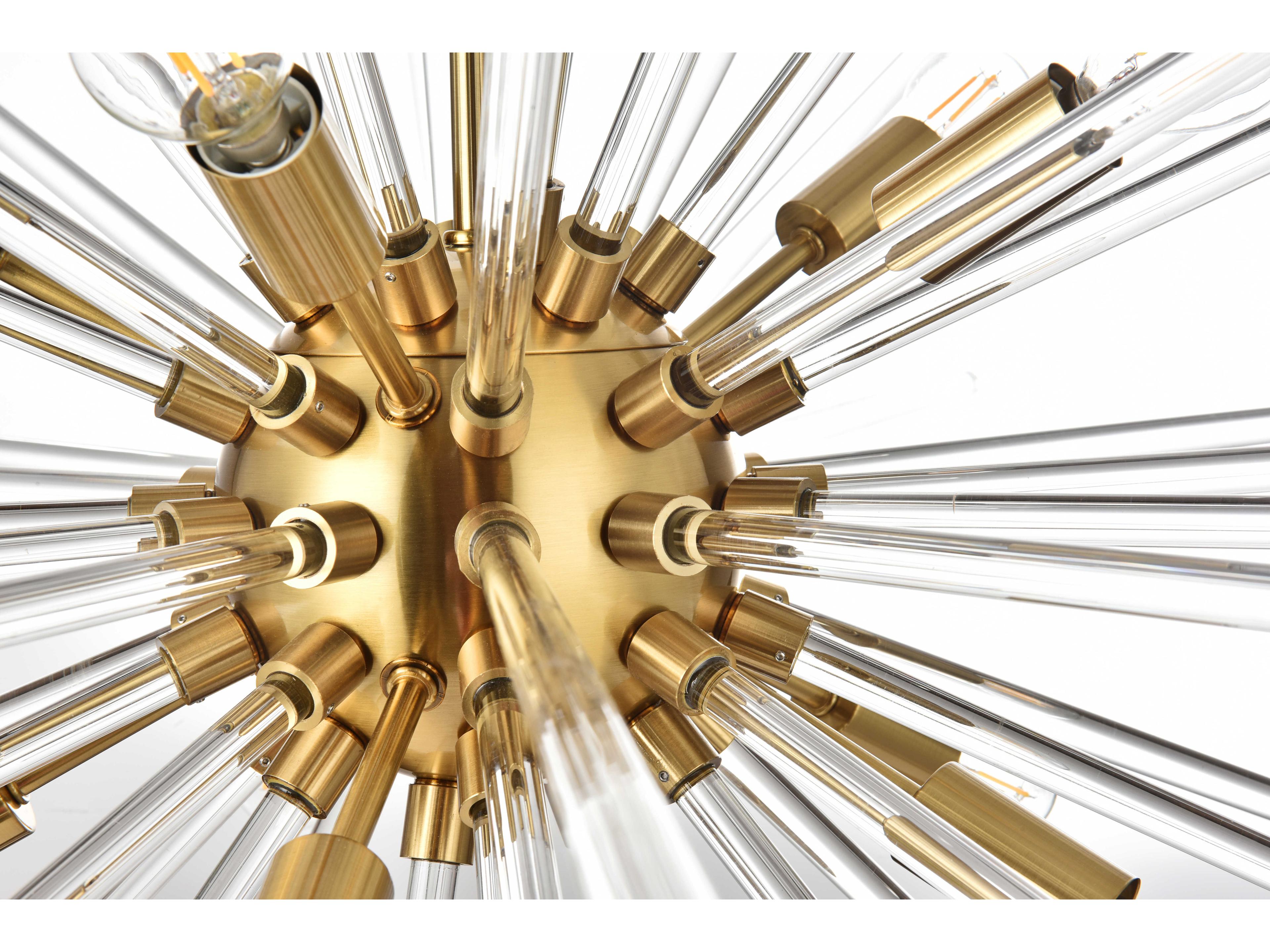 Elegant Lighting Sienna 10-Light Gold Crystal Glass Sputnik Pendant