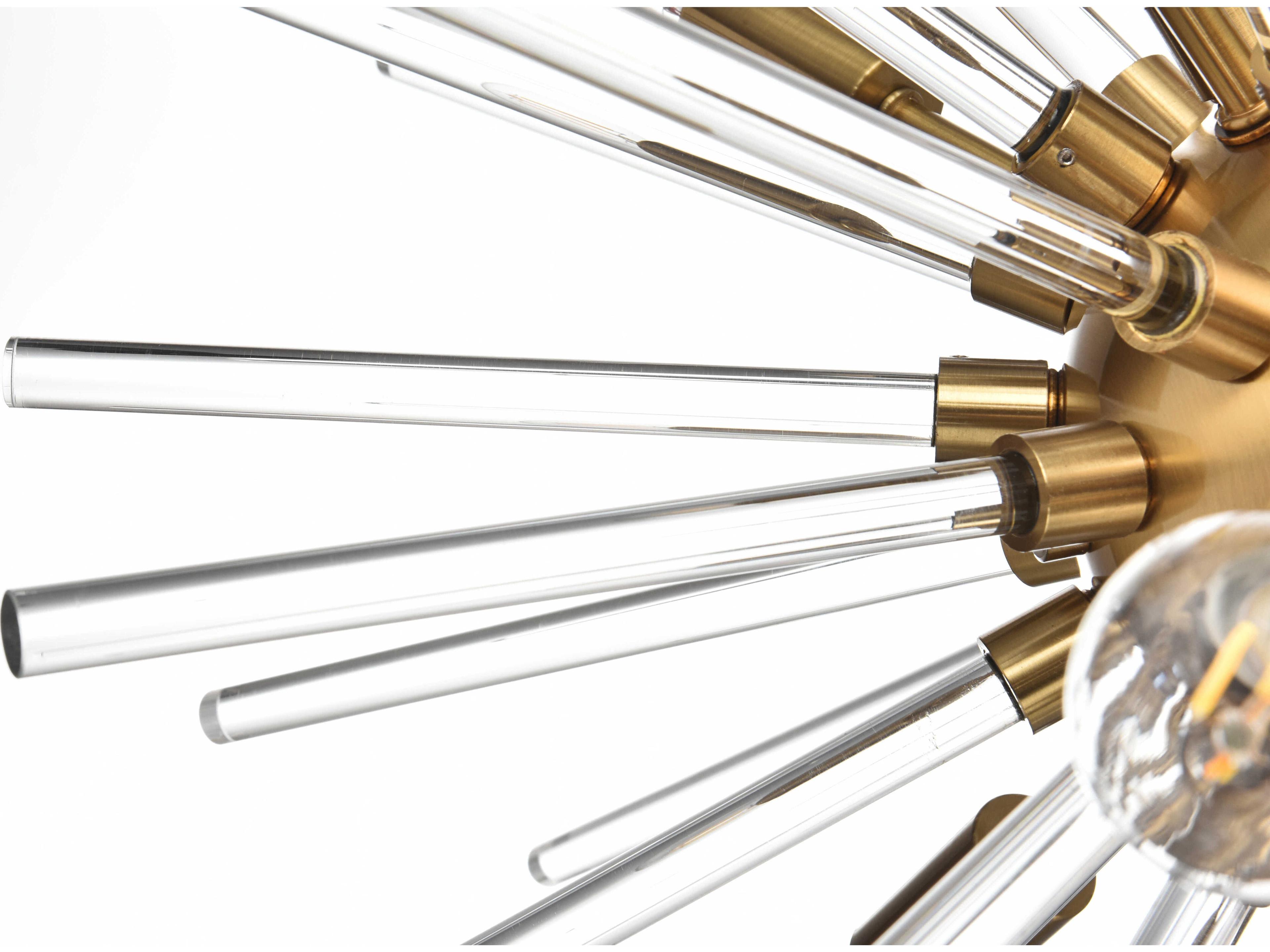 Elegant Lighting Sienna 10-Light Gold Crystal Glass Sputnik Pendant