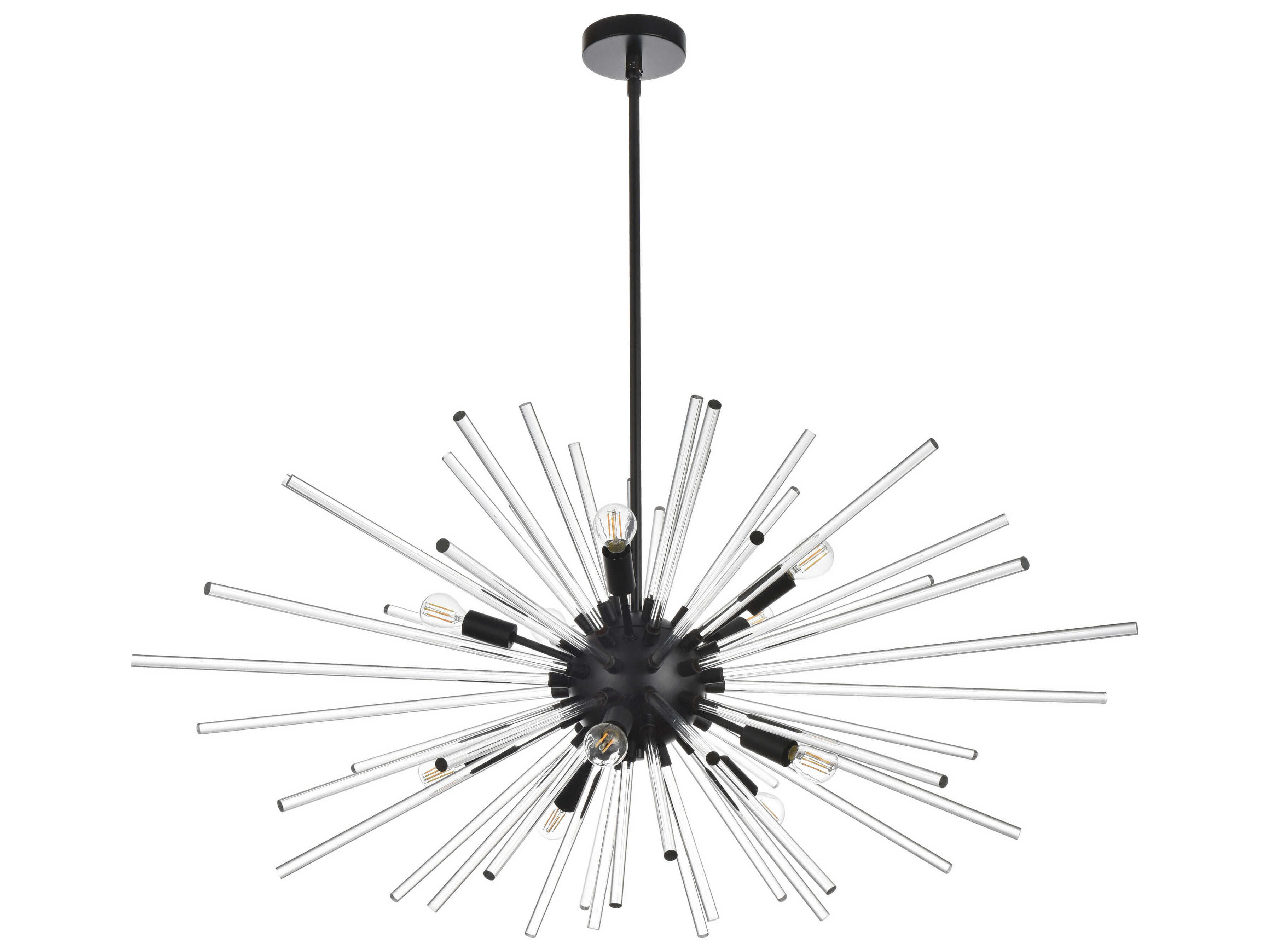 Elegant Lighting Sienna 10-Light Black Crystal Glass Sputnik Pendant