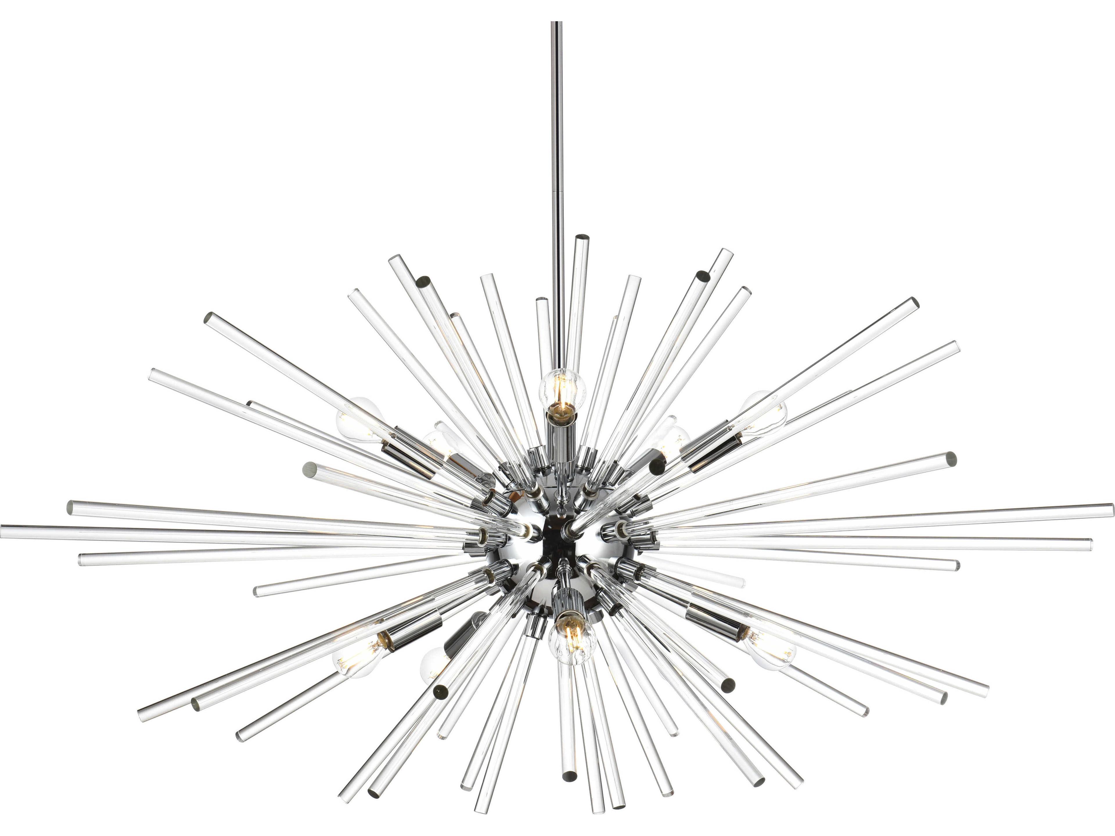 Elegant Lighting Sienna 10-Light Chrome Crystal Glass Sputnik Pendant